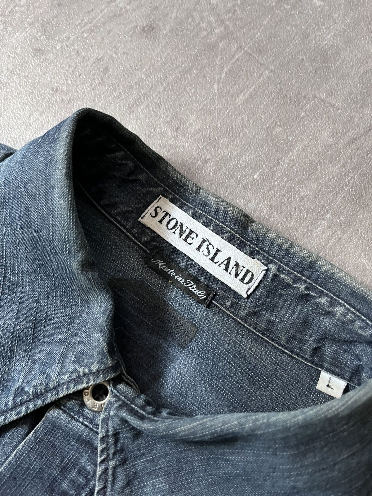 Stone Island Stone Island A/W 1998 denim shirt navy Size US L / EU 52-54 / 3 - 5 Thumbnail