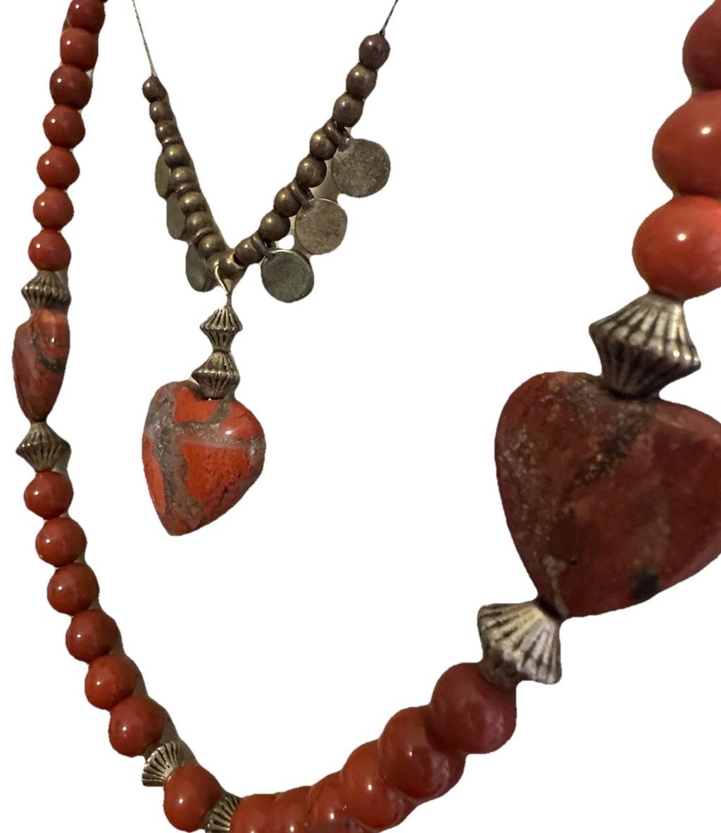 Studio D'Artisan Vintage Set Red Jasper Brecciated Stone Bead Chalcedony Vein Size ONE SIZE - 4 Thumbnail