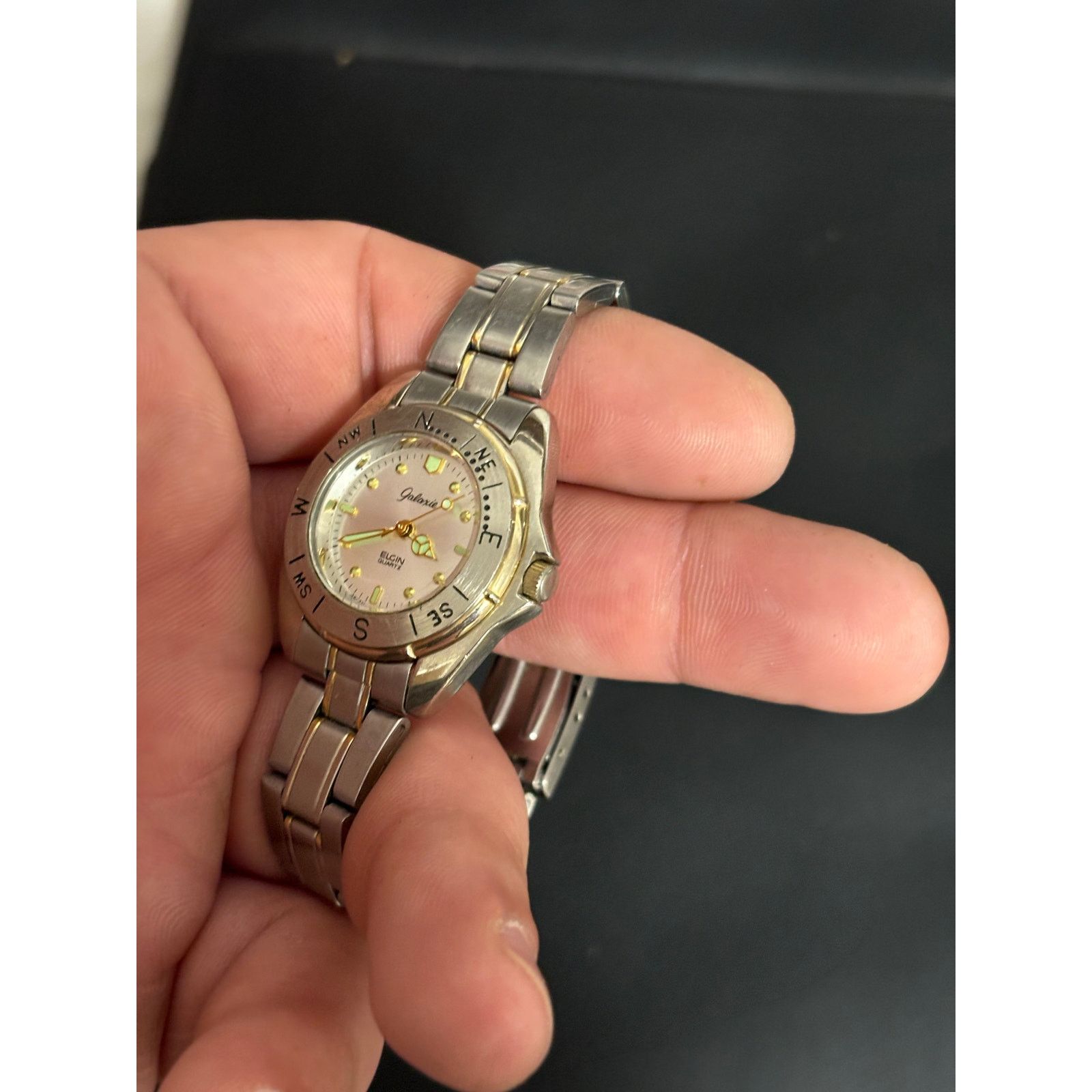 Elgin National Watch Company Vintage Galaxy By Elgin 2-Tone Womens Watch. New Battery. Size ONE SIZE - 2 Thumbnail
