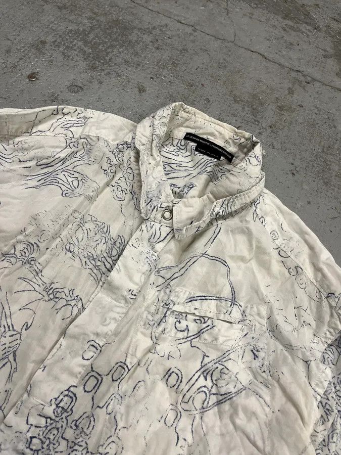 Marithe + Francois Girbaud 2000s Marithé + François Girbaud Faded Tatoo White Shirt Size M / US 6-8 / IT 42-44 - 5 Thumbnail