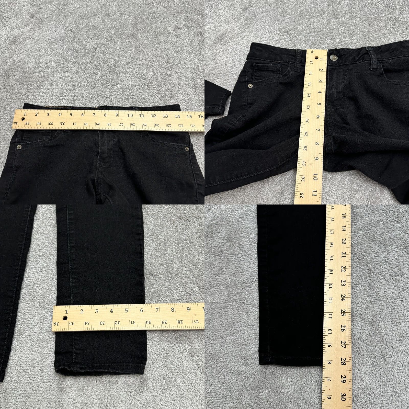 Old Navy Old Navy Jeans Women Black Dark-Wash Skinny 28x28 6 Regular Rise 5-Pocket Denim Cotton Blend Button Zip Stretch Size 28" / US 6 / IT 42 - 8 Thumbnail