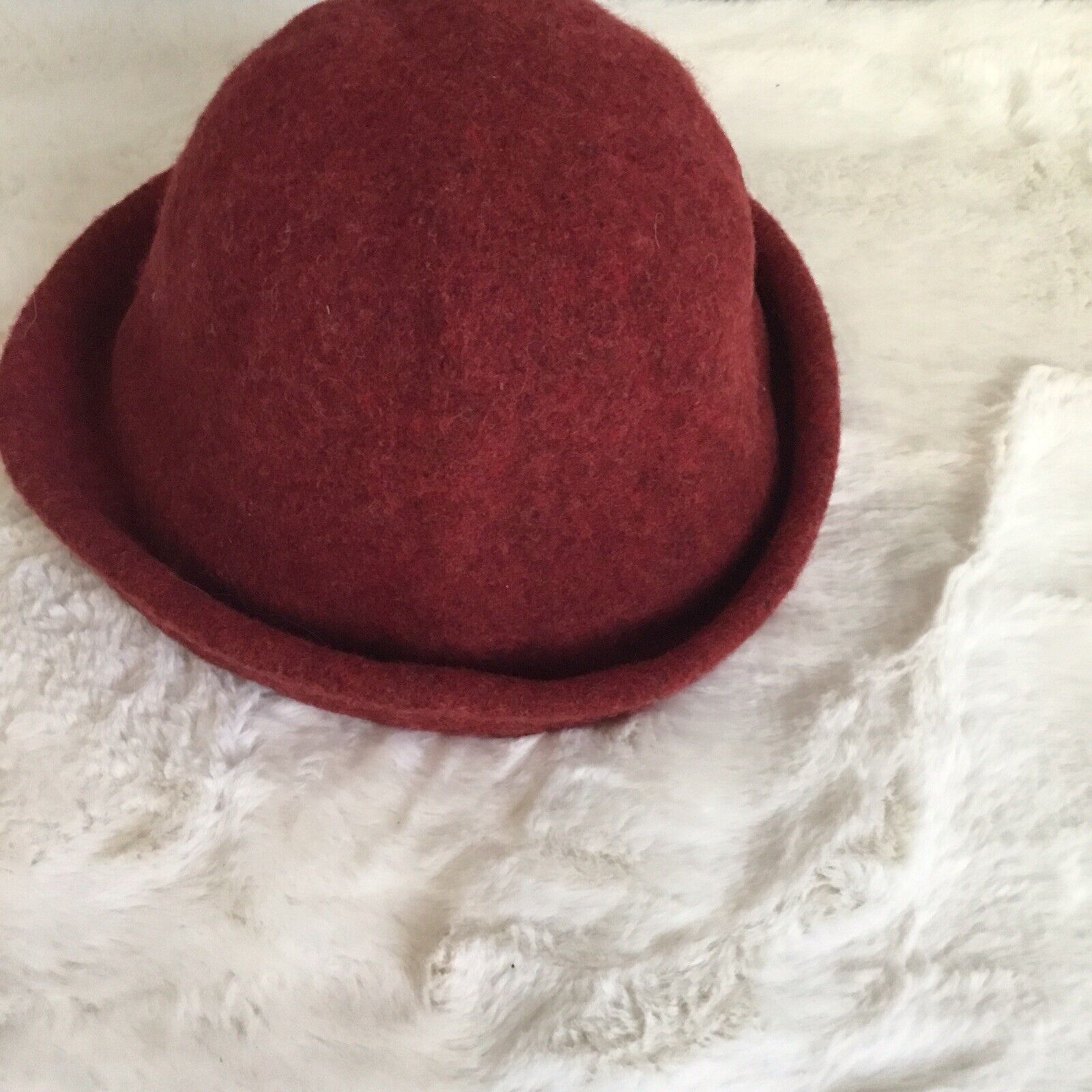 (di)vision 100% Wool Hat Stunning Red bowler bucket Hat Derby Church Size ONE SIZE - 5 Thumbnail