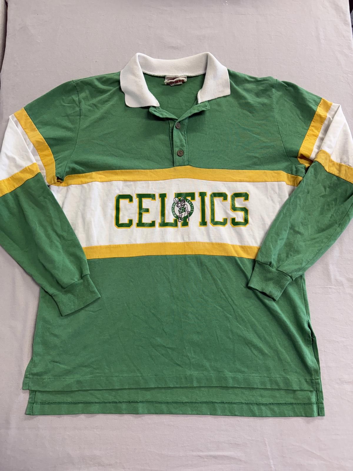 Nutmeg Vintage Boston Celtics Horizontal Stripe LS Polo XL Size US XL / EU 56 / 4 - 1 Thumbnail