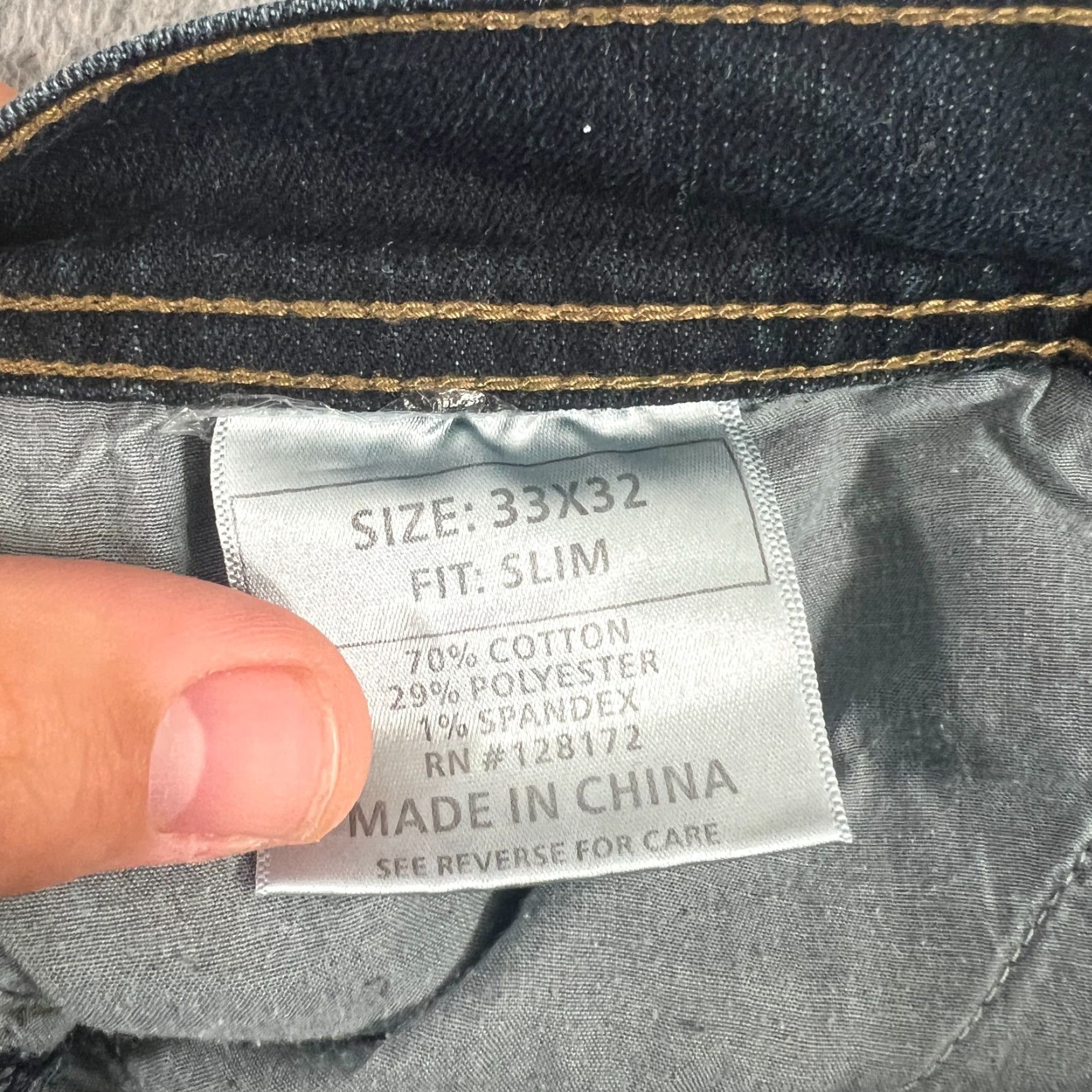 Ring Of Fire RING OF FIRE Slim Skinny Jeans Mens 34x33 Dark Blue Denim Pants Size US 34 / EU 50 - 7 Thumbnail