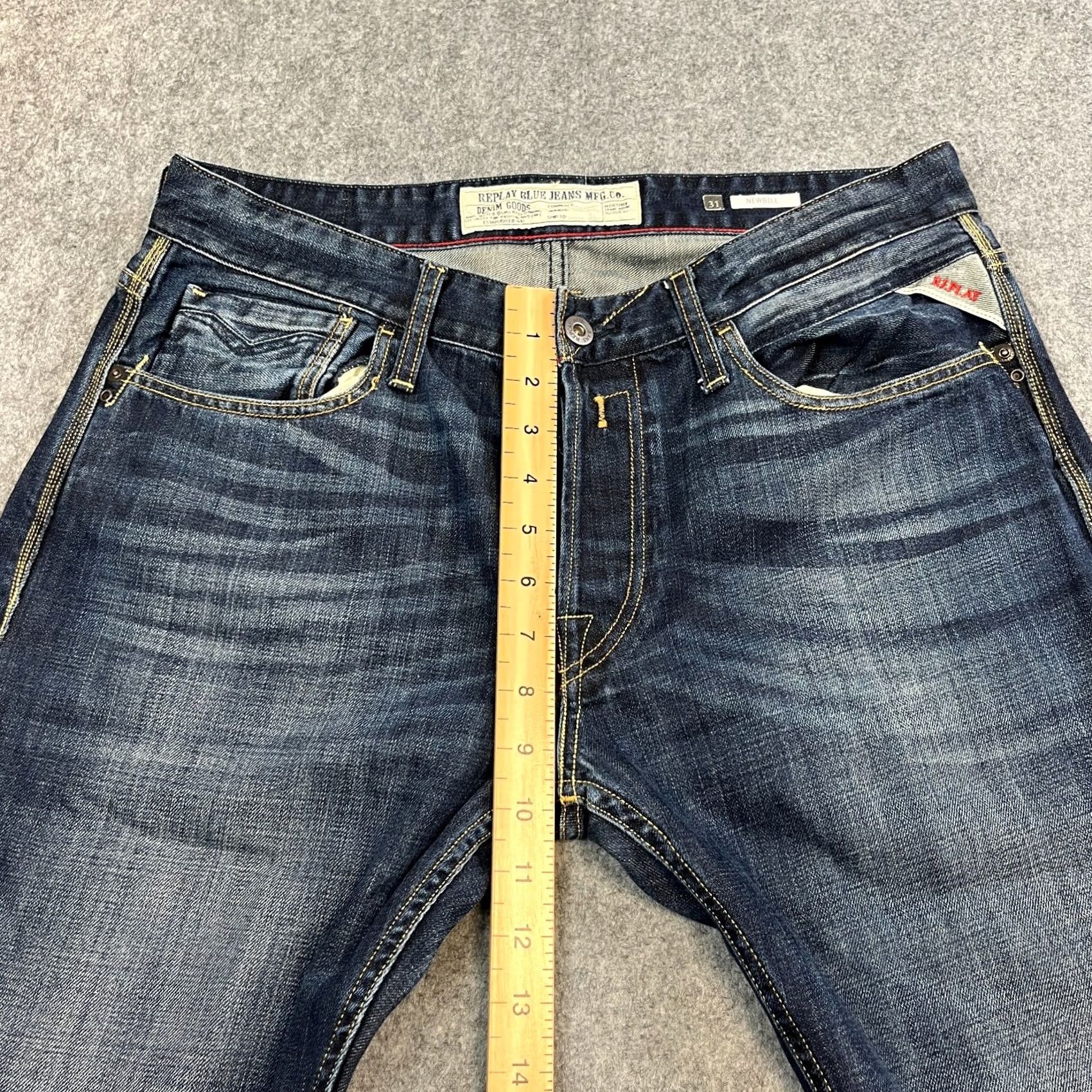 Replay Replay Jeans Regular Straight 31 34 Dark Blue 100% Cotton Mens Size US 31 - 5 Thumbnail