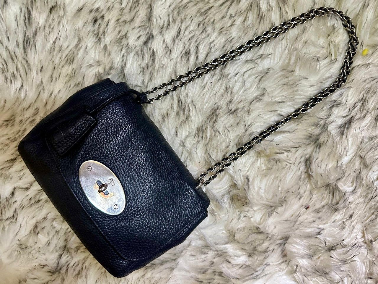 Mulberry Authentic Mulberry Lily Black Glossy Goatskin Shoulder Bag Size ONE SIZE - 2 Thumbnail