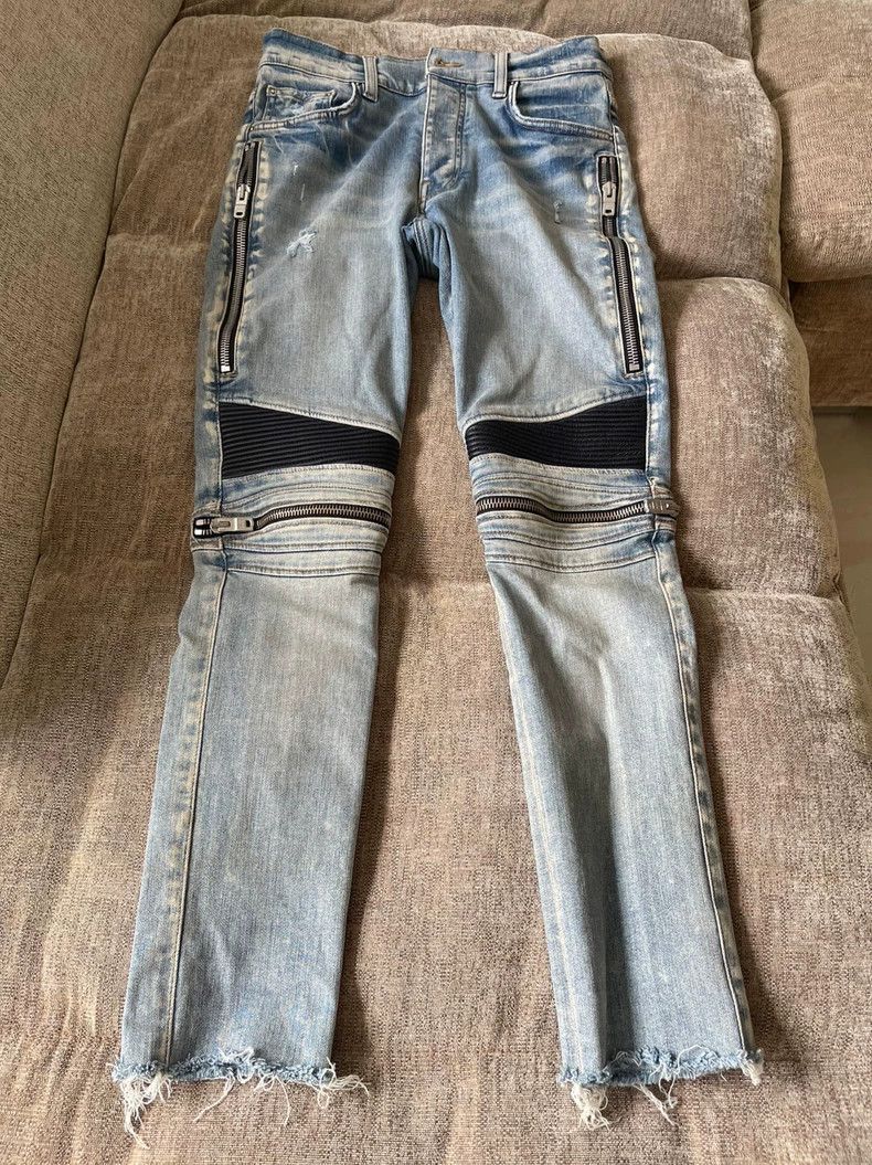 Amiri Amiri Blue jeans, zippered leather jeans 2501-Nextarrow Size US 30 / EU 46 - 1 Thumbnail
