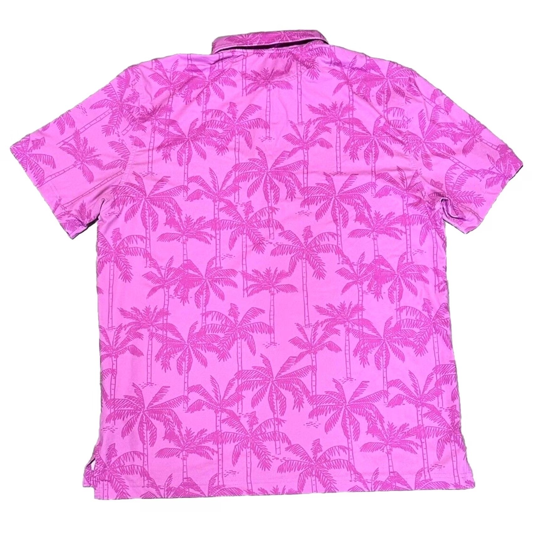 Chubbies Chubbies Polo Shirt Mens L Pink Performance Stretch Golf Casual Palm Trees Size US L / EU 52-54 / 3 - 8 Thumbnail