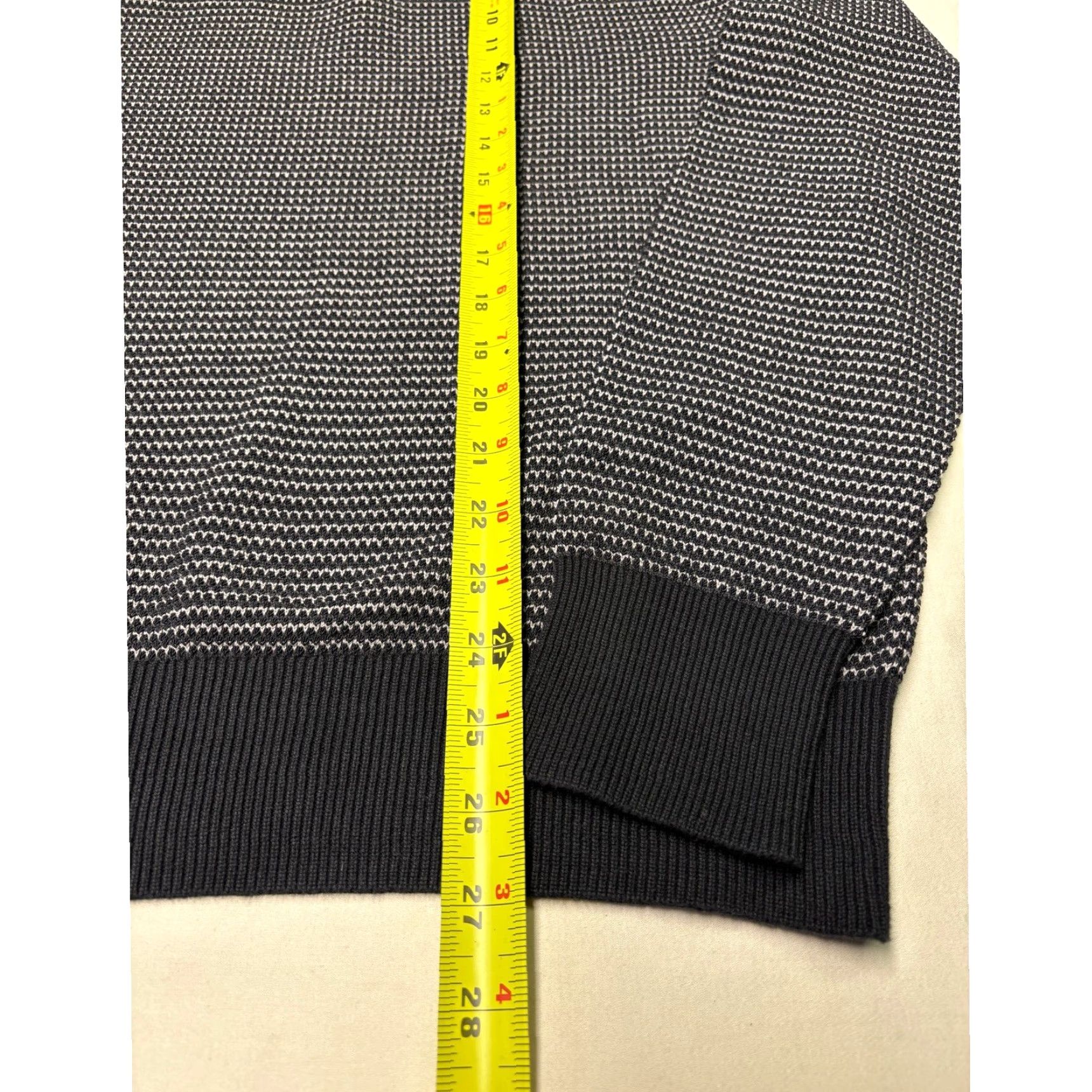 Rag & Bone rag & bone Sweater Shirt Mens V-Neck Geometric Patterned Cotton Blend Black White M Blue Navy Size US M / EU 48-50 / 2 - 5 Thumbnail
