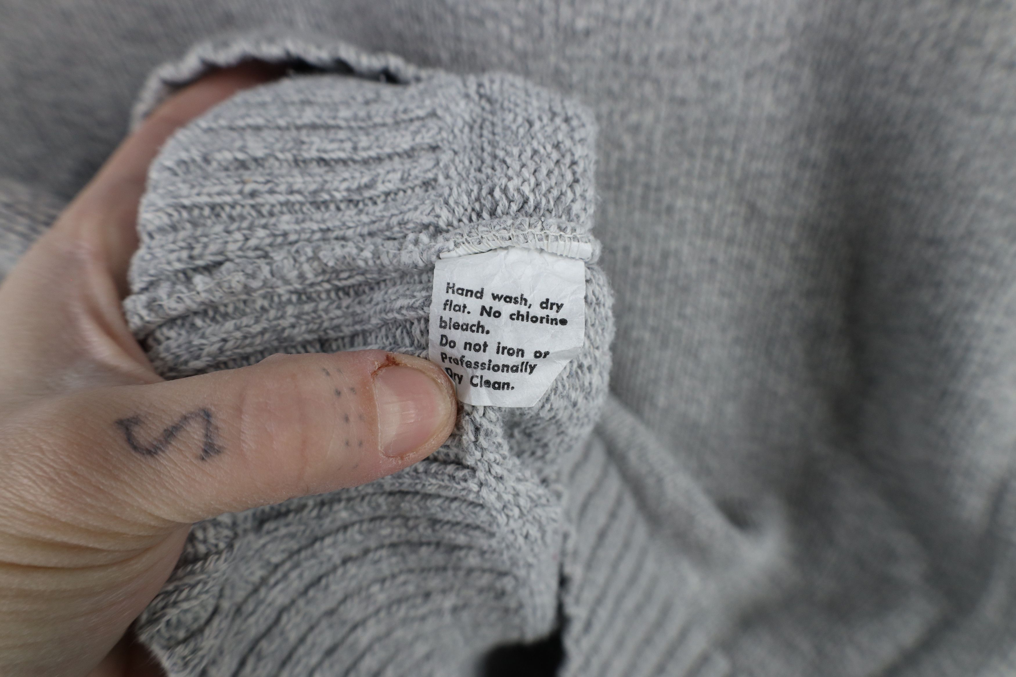 Vintage Vintage 90s Streetwear Knit Pullover Shawl Sweater Gray Size L / US 10 / IT 46 - 8 Thumbnail