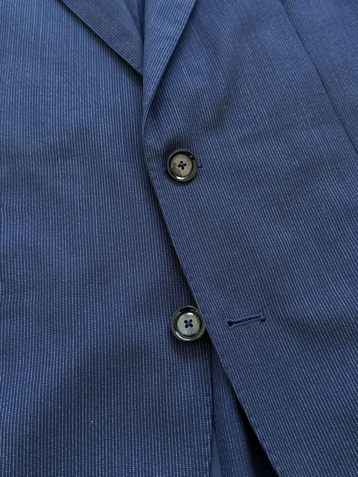 Tagliatore Tagliatore Navy Blue Striped Wool 130s Blazer Jacket Size 38R - 4 Thumbnail