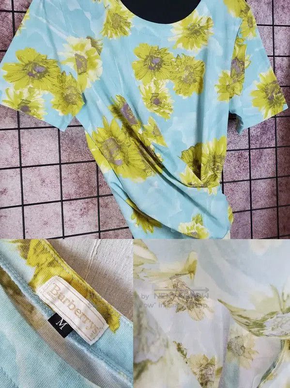 Burberry Burberry Summer Blue Floral Short Sleeve T-Shirt. Size M / US 6-8 / IT 42-44 - 4 Thumbnail