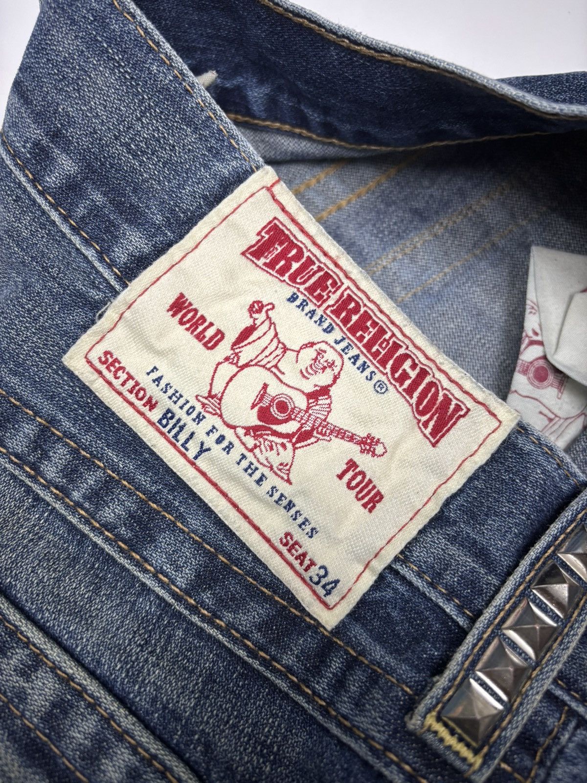 Hysteric Glamour × Le Grande Bleu (L.G.B.) × True Religion TRUE RELIGION METAL STUDDED FLARE JEANS BOOTCUT BILLY Size US 32 / EU 48 - 12 Thumbnail