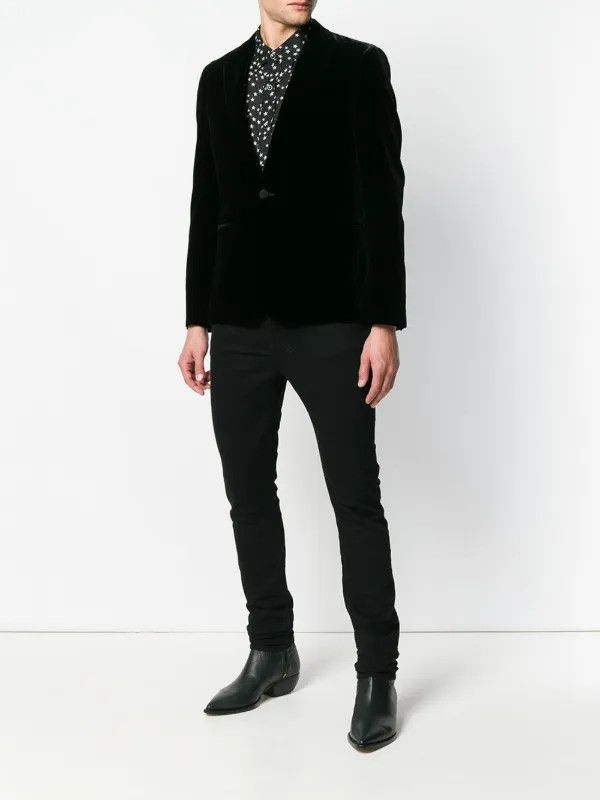 Saint Laurent Paris o1y0325 Velvet Blazer in Black Size US L / EU 52-54 / 3 - 4 Thumbnail