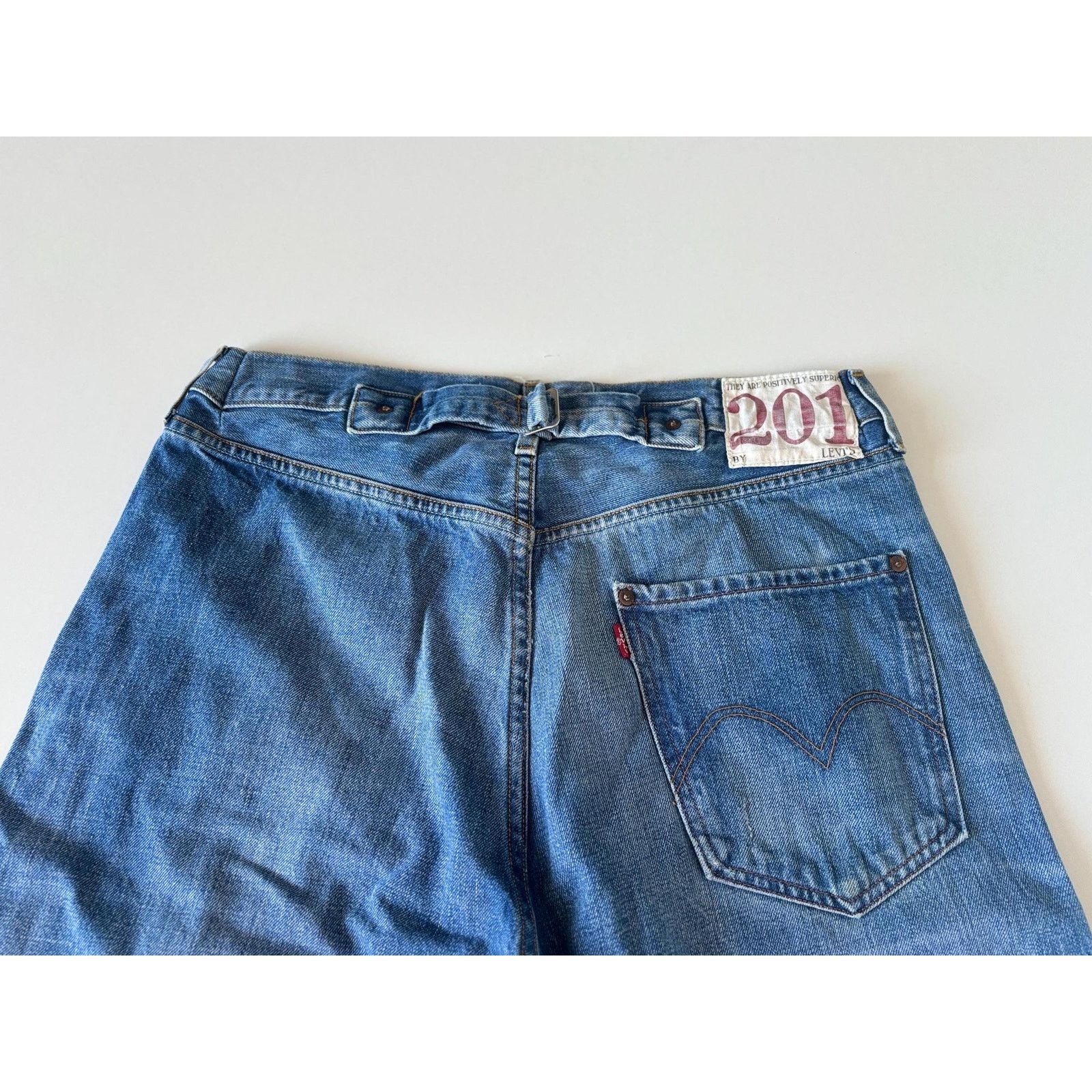 Levi's × Levi's Vintage Clothing Vintage Levi’s 201 Cinch Back Jeans Rare Repro Denim Size US 32 / EU 48 - 1 Thumbnail