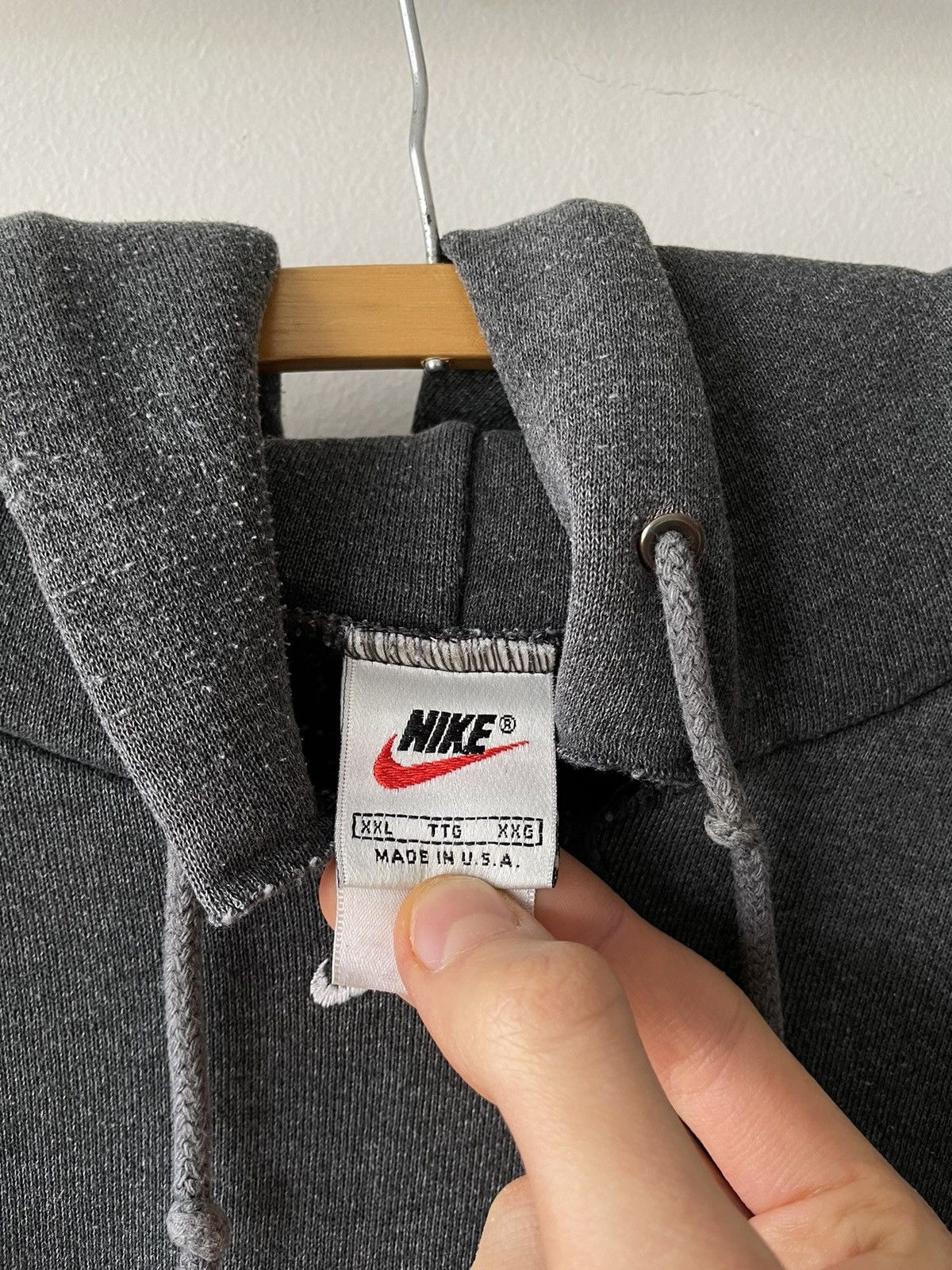 Vintage Vintage 90s Nike Check Spellout Boxy Hoodie Size US XXL / EU 58 / 5 - 11 Thumbnail