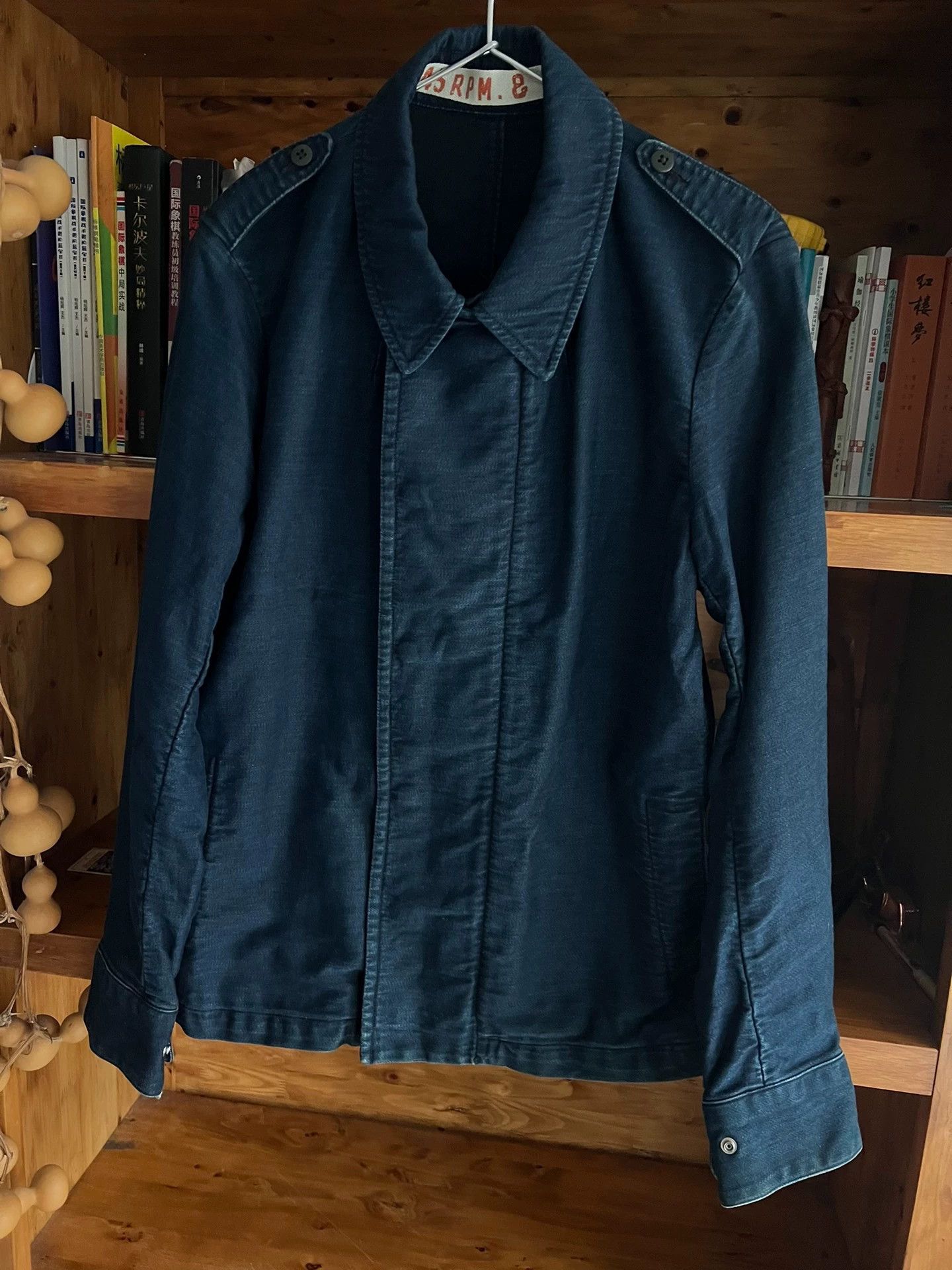 45rpm 45rpm Indigo Jpn Light Distressed Washed Motorcycle Jacket Size US XL / EU 56 / 4 - 3 Thumbnail