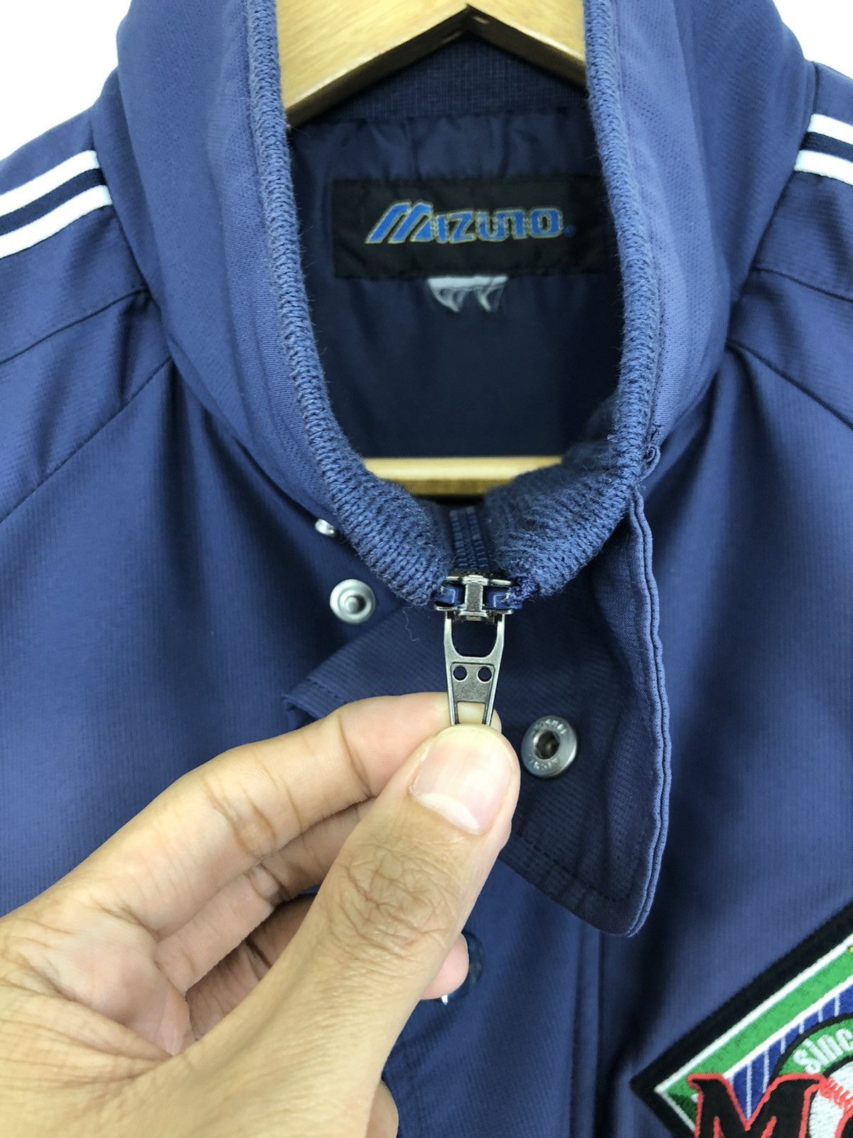 Mizuno Vintage Mizuno Mets Players Baseball Club Bomber Jacket Size US L / EU 52-54 / 3 - 5 Thumbnail