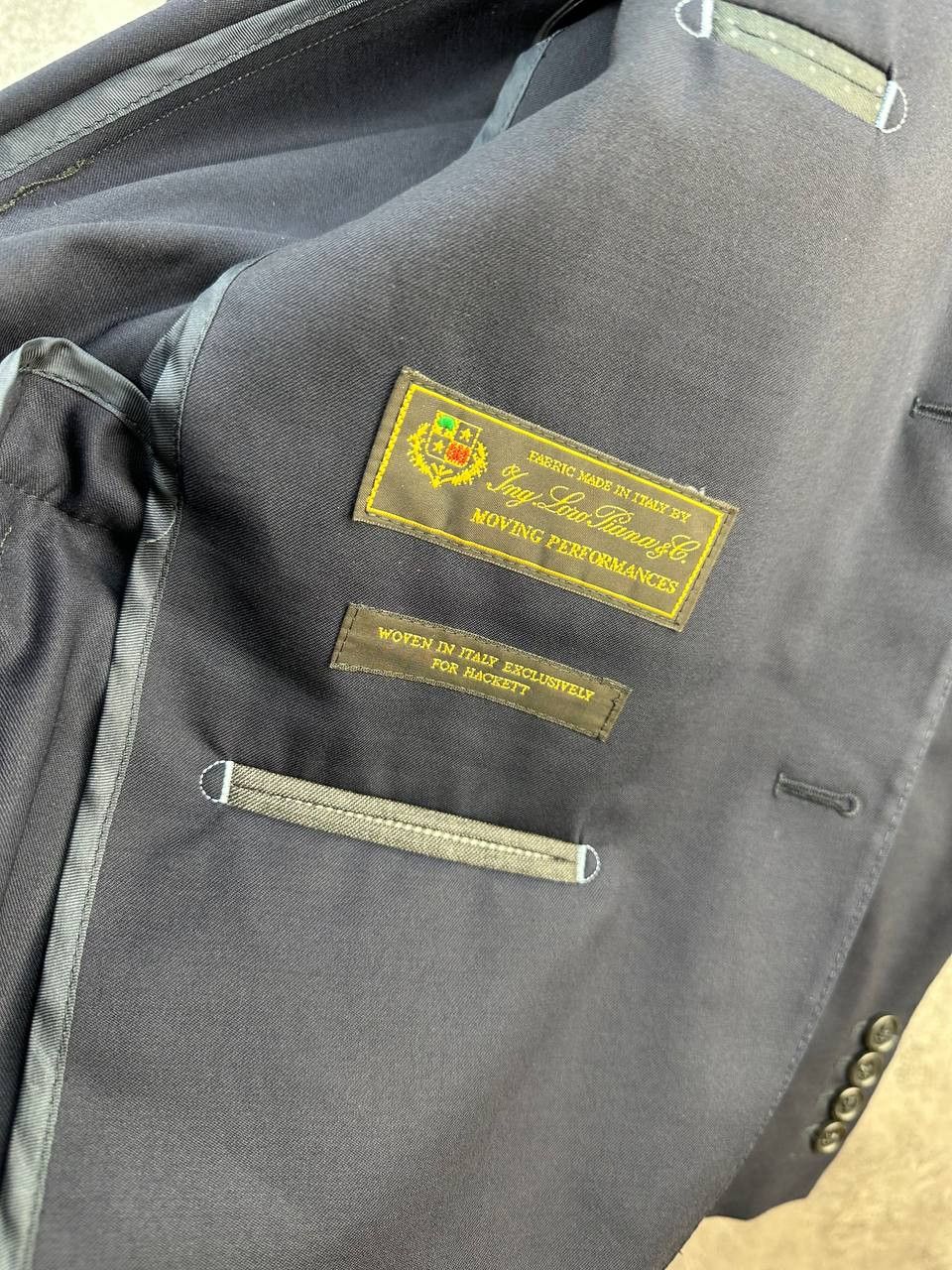 Hackett × Loro Piana Hackett Mayfair x Loro Piana Navy Stretch Wool Blazer Jacket Size 48L - 9 Thumbnail
