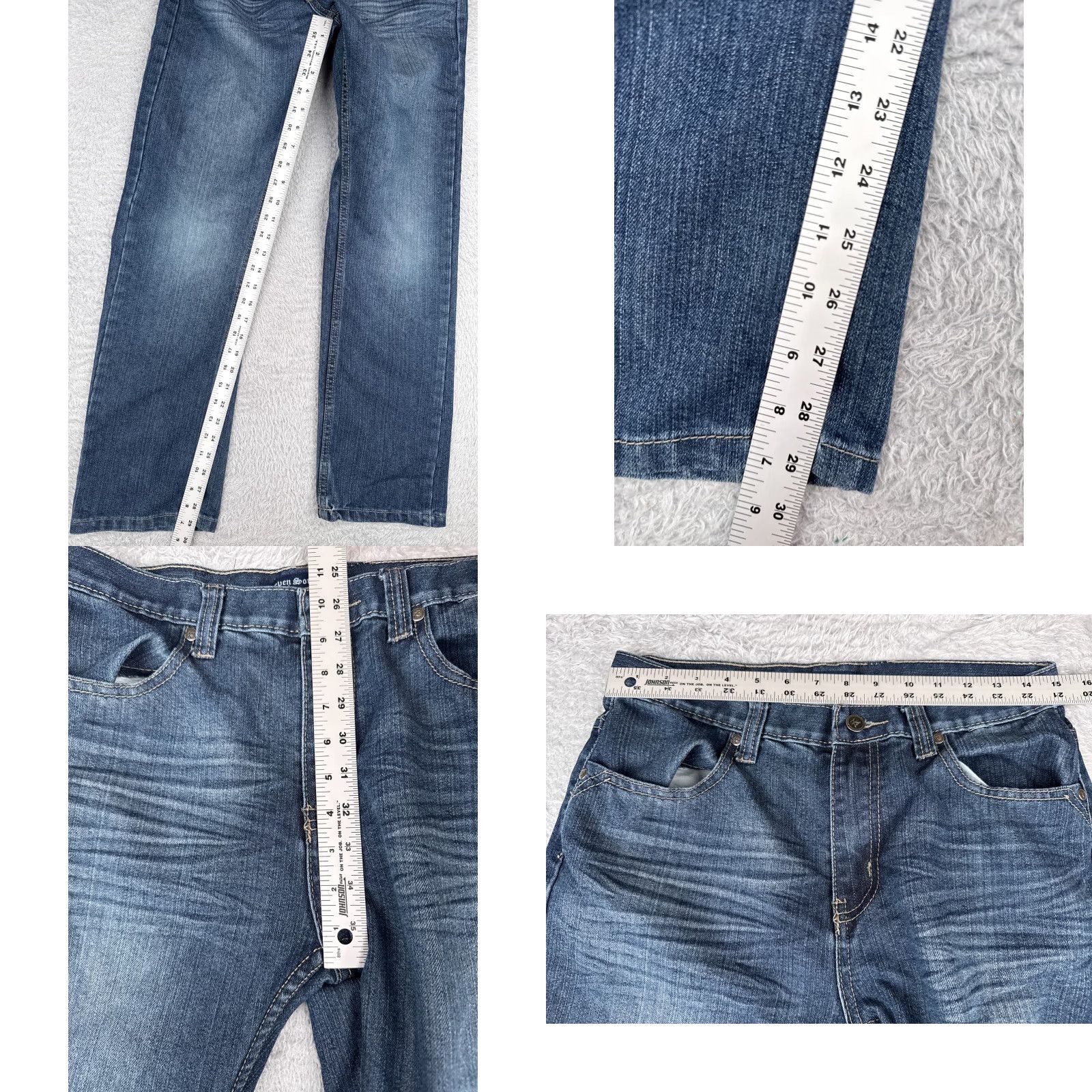 Vintage Seven Souls Jeans Girls 18 Blue Denim Bootcut Mid Rise 30x30 Embroidered 5-Pocket Regular Jeans Mens? Size 40" / US 18 - 8 Thumbnail