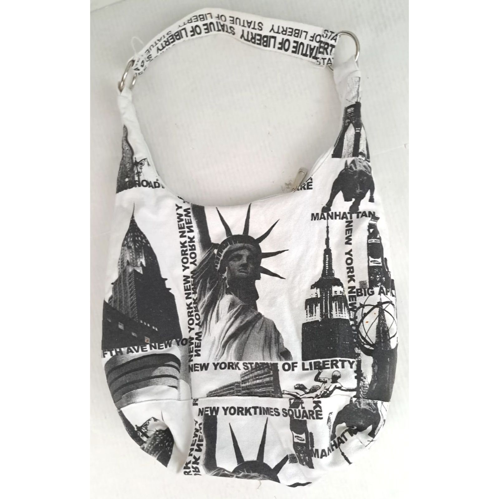 CLOSED VINTAGE Statue of Liberty Canvas Zipper Close Shoulder Tote Bag 14x15 Size ONE SIZE - 4 Thumbnail