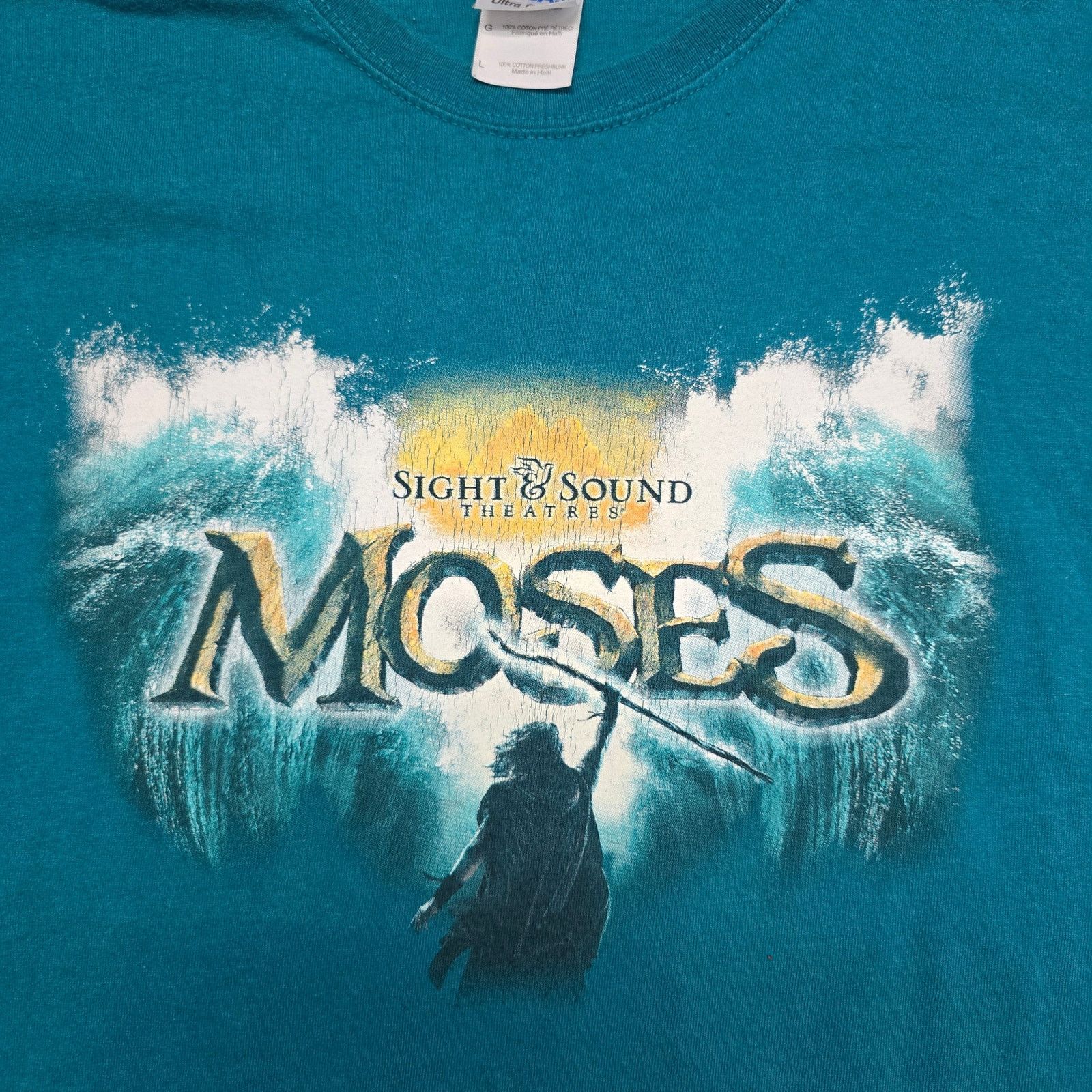 Gildan Moses Sight & Sound Theatres L Blue Movie Promo Jesus Tee Size US L / EU 52-54 / 3 - 2 Thumbnail