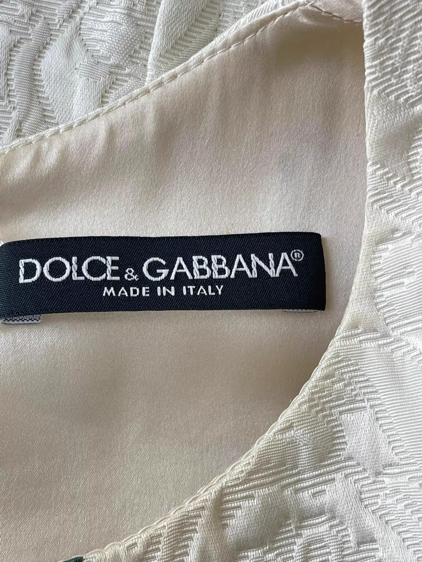 Dolce & Gabbana DG women's white embossed print sleeveless dress 40 Size S / US 4 / IT 40 - 4 Thumbnail