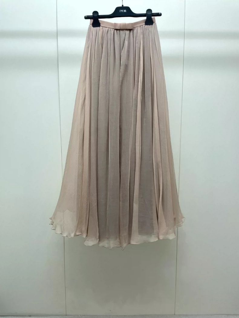 Dior Dior Nude pink bow silk skirt 2504-Nextarrow Size 42" / US 20 - 1 Thumbnail
