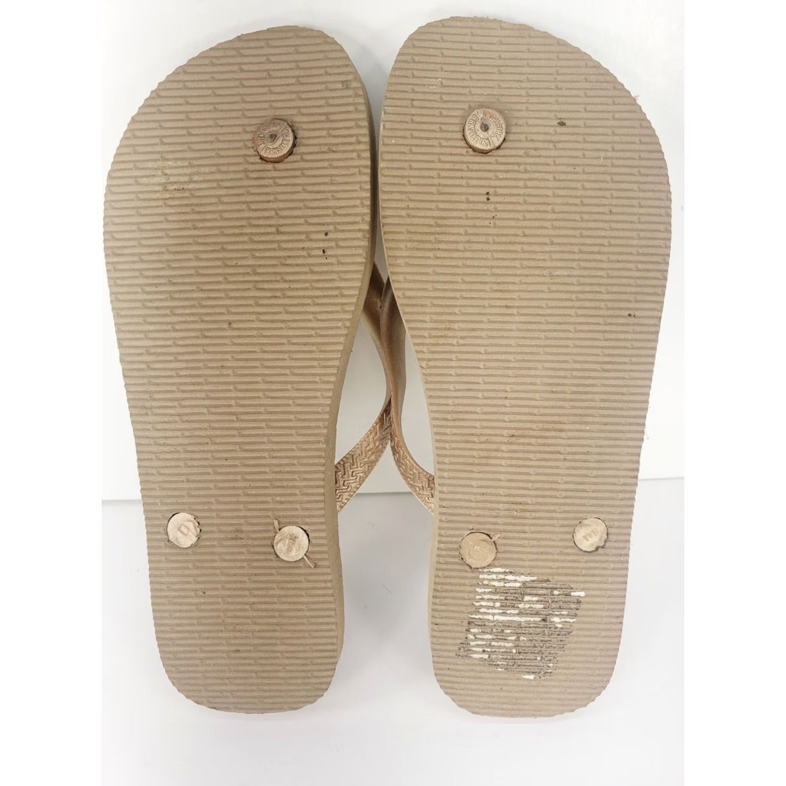 Vintage Havaianas Flip Flops Sandals Womens US 6 37/38 Gold Beach Travel Thong Flip Flop Size US 6 / IT 36 - 6 Thumbnail