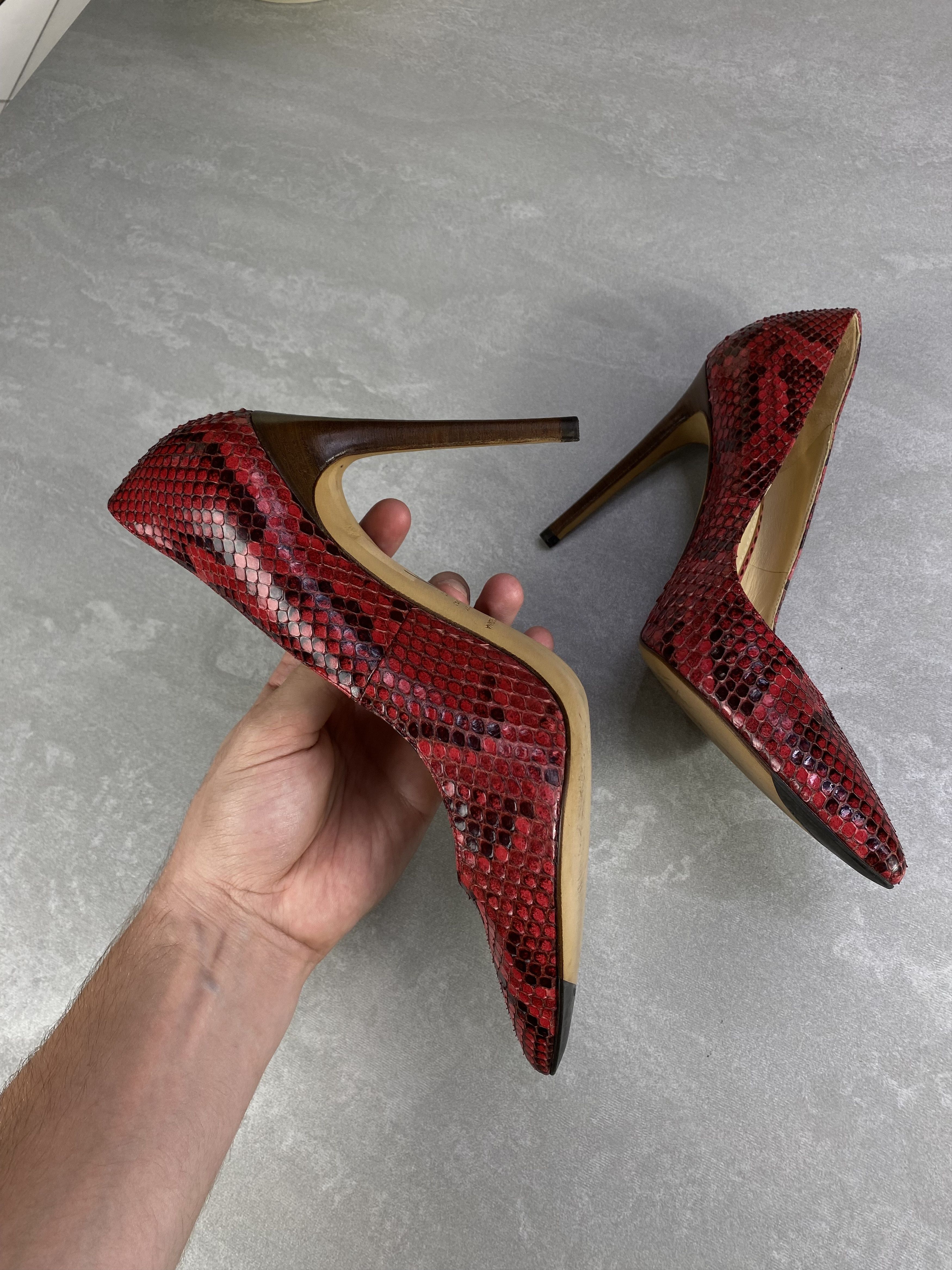 Dolce & Gabbana Dolce & Gabbana Red Python Pointed Toe Pumps Size 38 Size US 8 / IT 38 - 12 Thumbnail