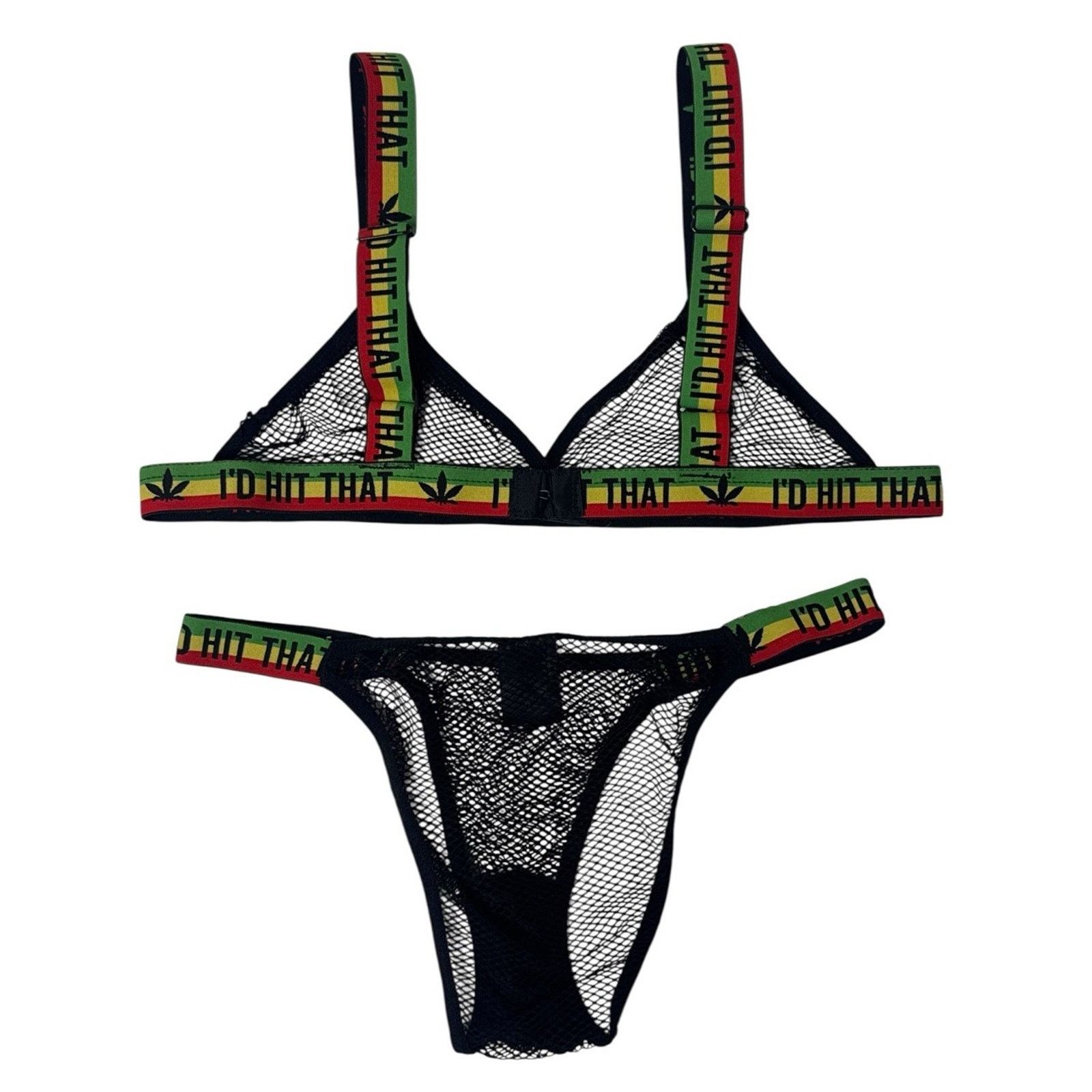 Other MJ I’D HIT THAT Fish Net Bralette Panty Set Festival L/XL Size L / US 10 / IT 46 - 3 Thumbnail
