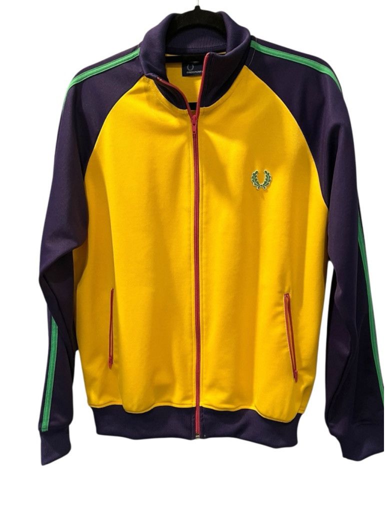 Fred Perry Vintage 90's Striped Track Suit Jacket Sz Med