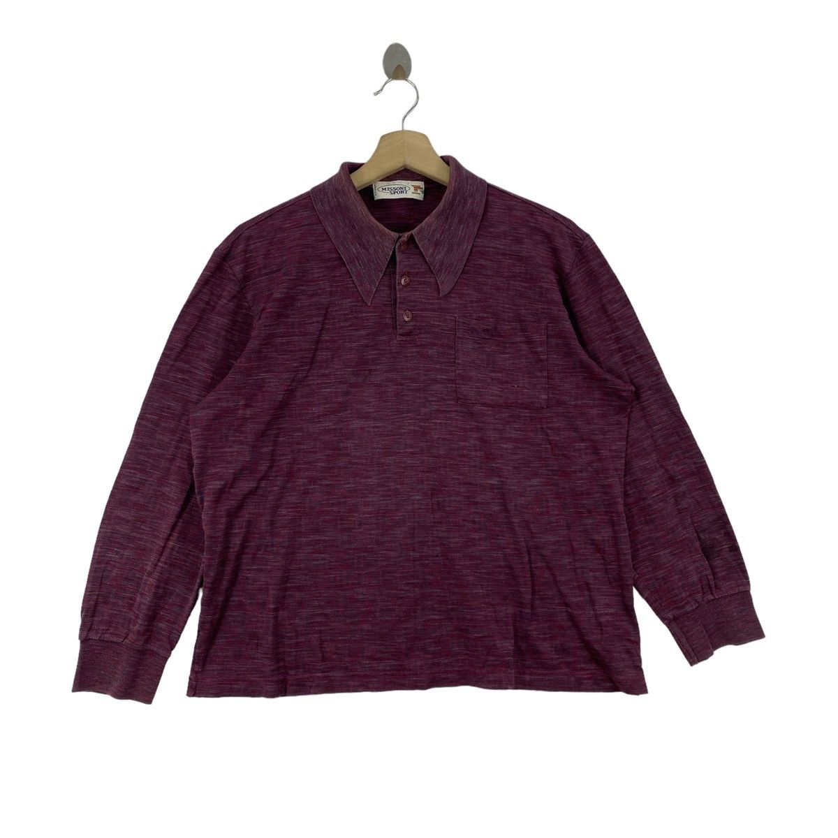 Missoni Vintage MISSONI SPORT Italy Button Up Collar Maroon Size US M / EU 48-50 / 2 - 1 Thumbnail