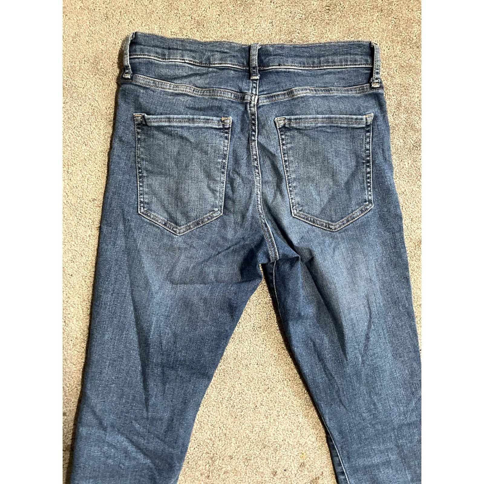 Banana Republic Banana Republic Jeans Premium Denim Mid-Rise Skinny Size 27 Blue Cotton Polyester Women's Skinny Jeans dark denim Size 27" / US 4 / IT 40 - 4 Thumbnail