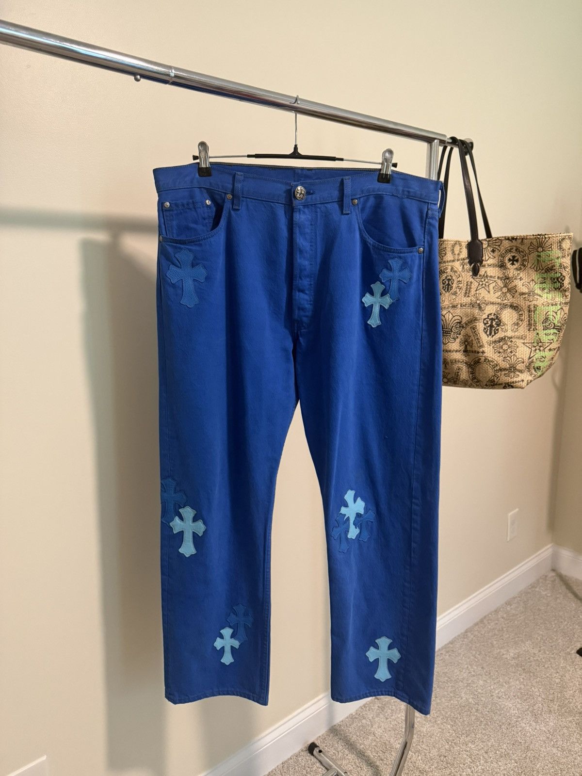 Chrome Hearts Chrome Hearts Blue Cross Patch Levis Size US 36 / EU 52 - 1 Thumbnail