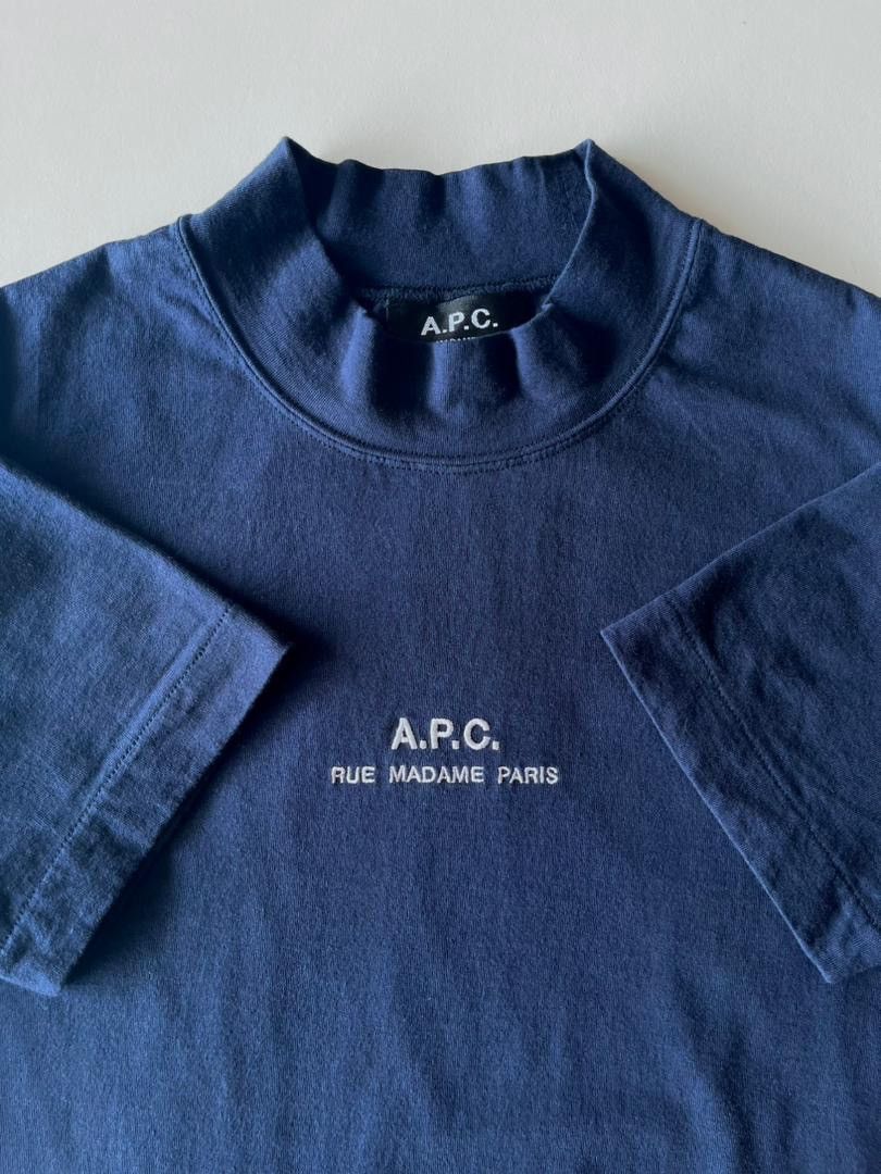 A.P.C. A.P.C Rue Madame Paris Navy Blue Tee Size S / US 4 / IT 40 - 4 Thumbnail