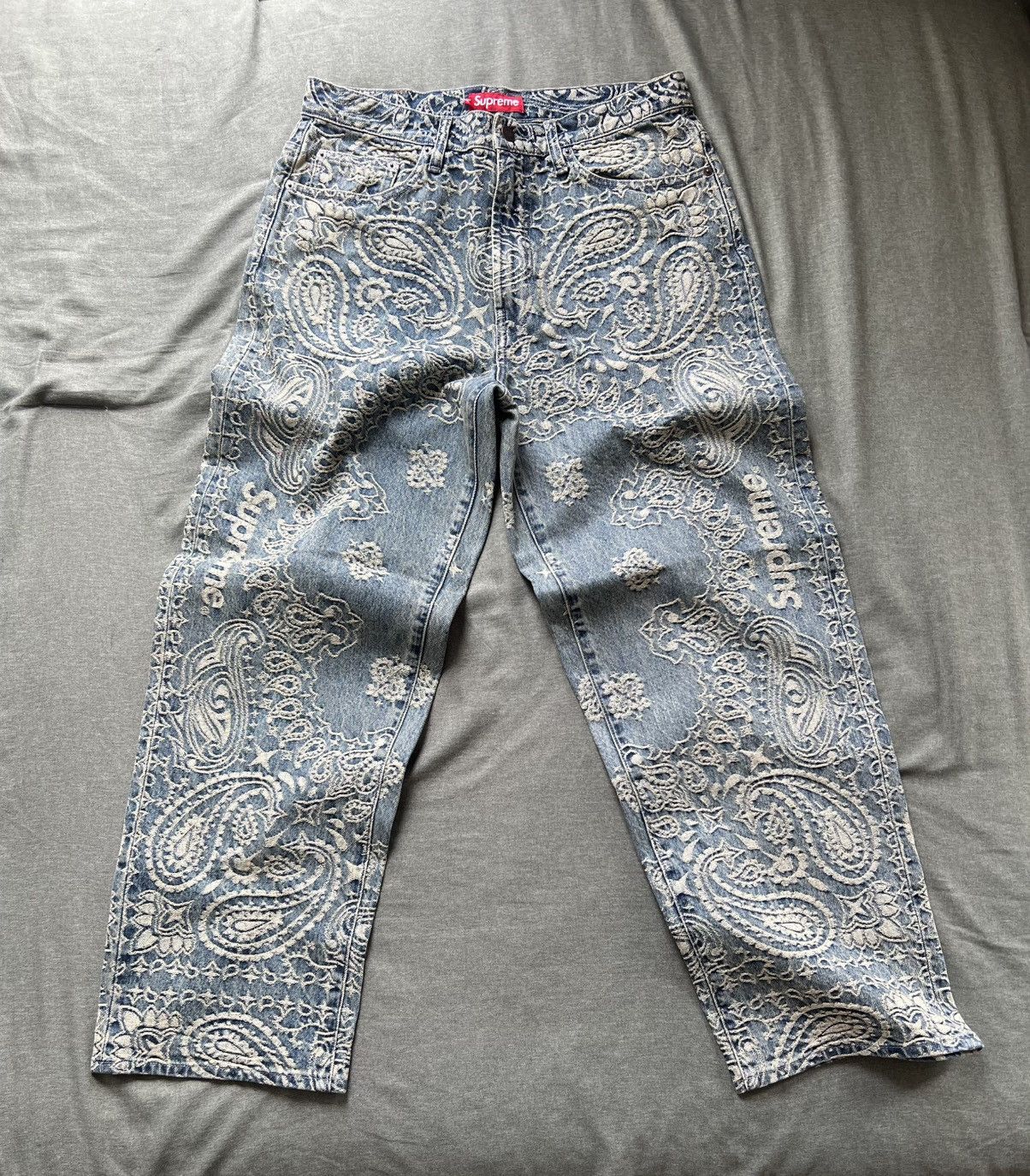 Streetwear × Supreme Supreme Bandana Jacquard Baggy Jeans