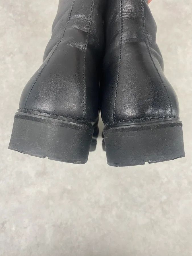 Calvin Klein 2000s Calvin Klein Ultra Zip Black Ankle Leather Boots Size US 11 / EU 44 - 7 Thumbnail