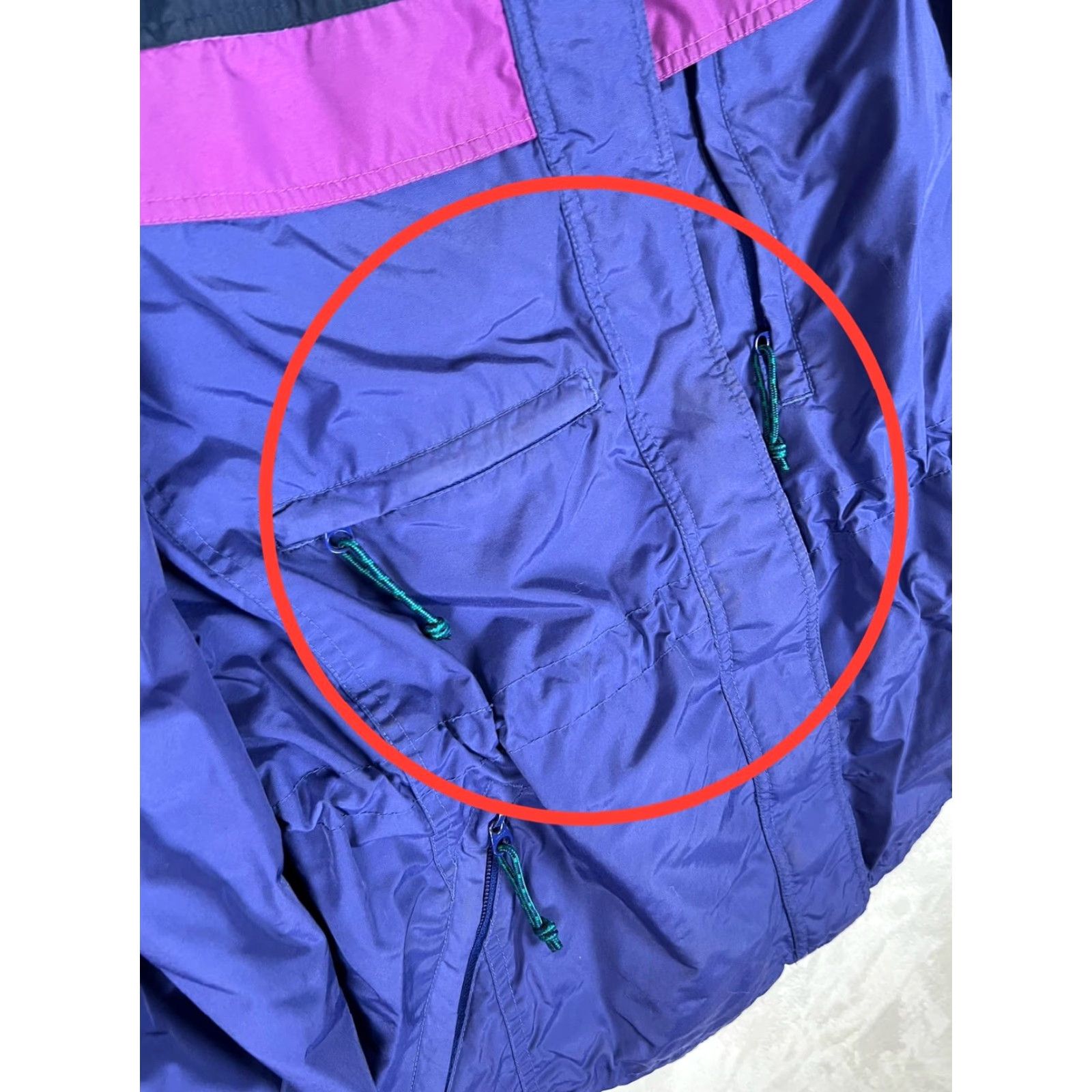 Pinko VINTAGE Columbia Jacket Womens M Purple Navy Pink Hooded Ski Parka 90s Size M / US 6-8 / IT 42-44 - 4 Thumbnail