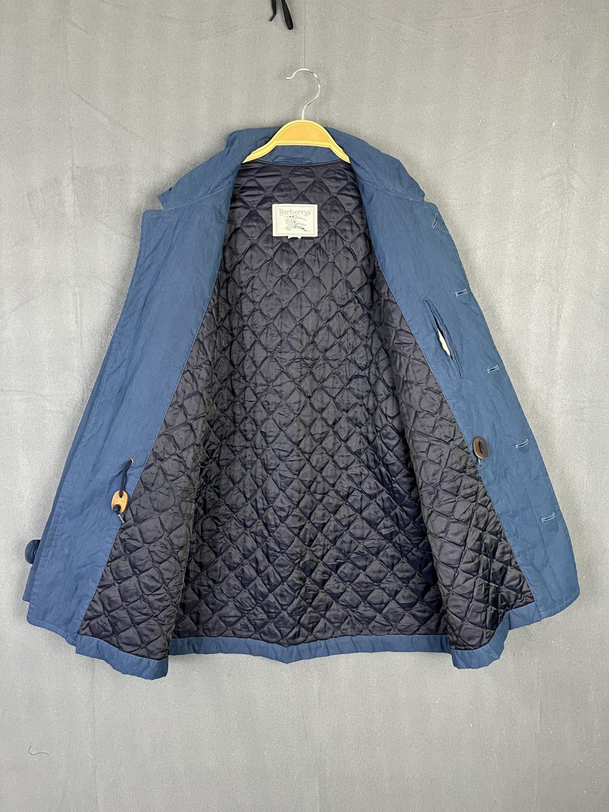 Burberry × Vintage Burberrys Blue Hooded Coat Jacket Quilted Lined Size US L / EU 52-54 / 3 - 13 Thumbnail