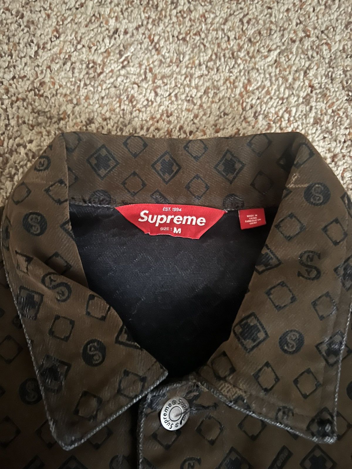 Supreme Supreme Flocked Denim Brown Size US M / EU 48-50 / 2 - 3 Thumbnail
