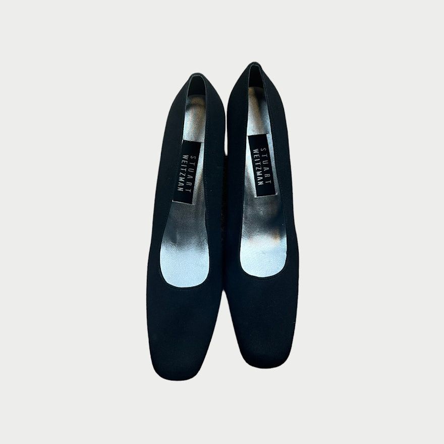Stuart Weitzman Stuart Weitzman | Vintage 80s Black Squared Toe Pumps | 8.5 Size US 8.5 / IT 38.5 - 3 Thumbnail
