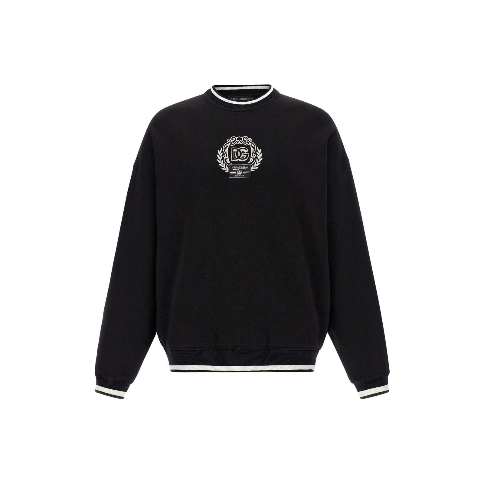 DOLCE&GABBANA Black/White Cotton Sweatshirt New & Authentic