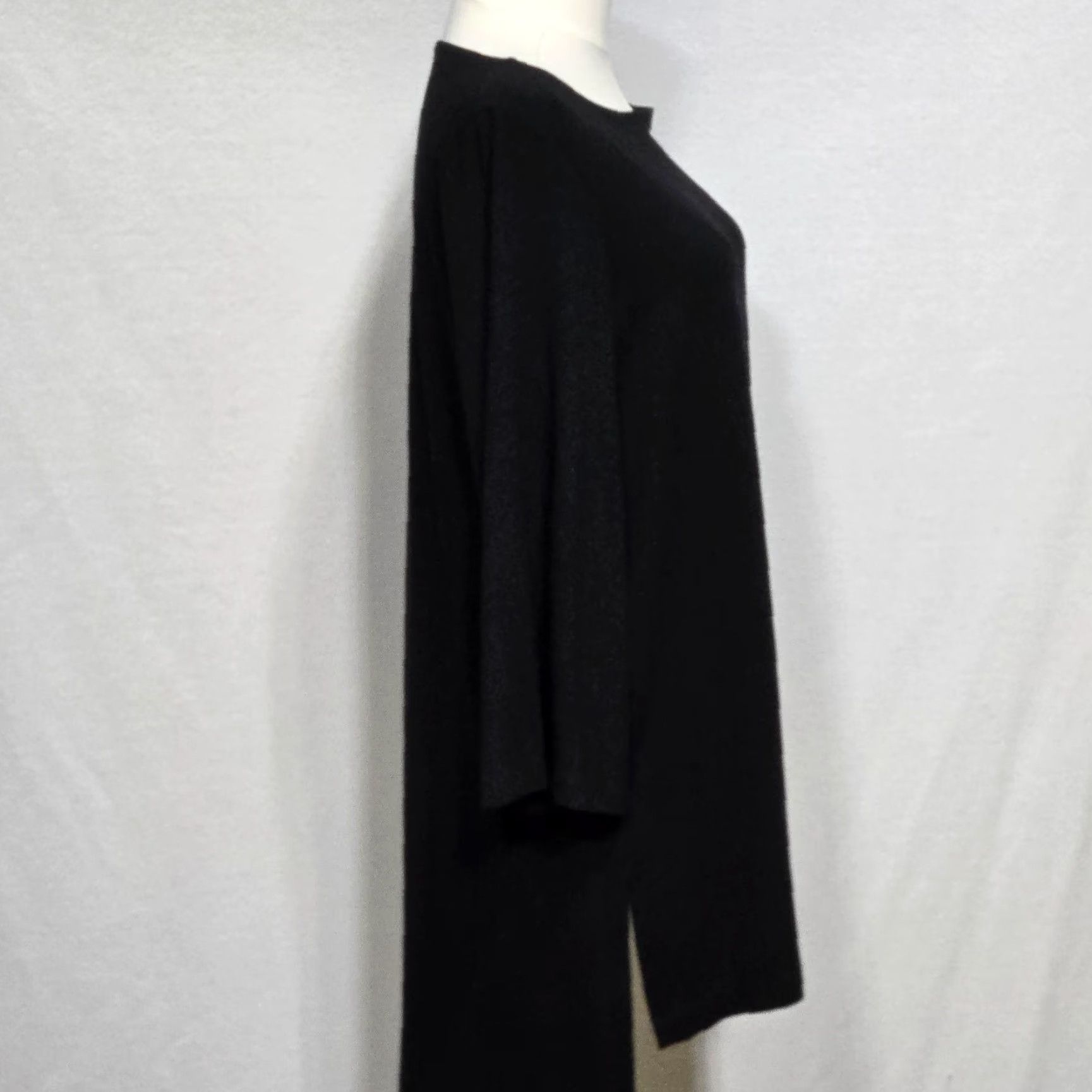 Eileen Fisher Eileen Fisher Tunic Top Womens Small Black Long Sleeve Boat Neck Stretch Pullover Regular XS? Size S / US 4 / IT 40 - 5 Thumbnail