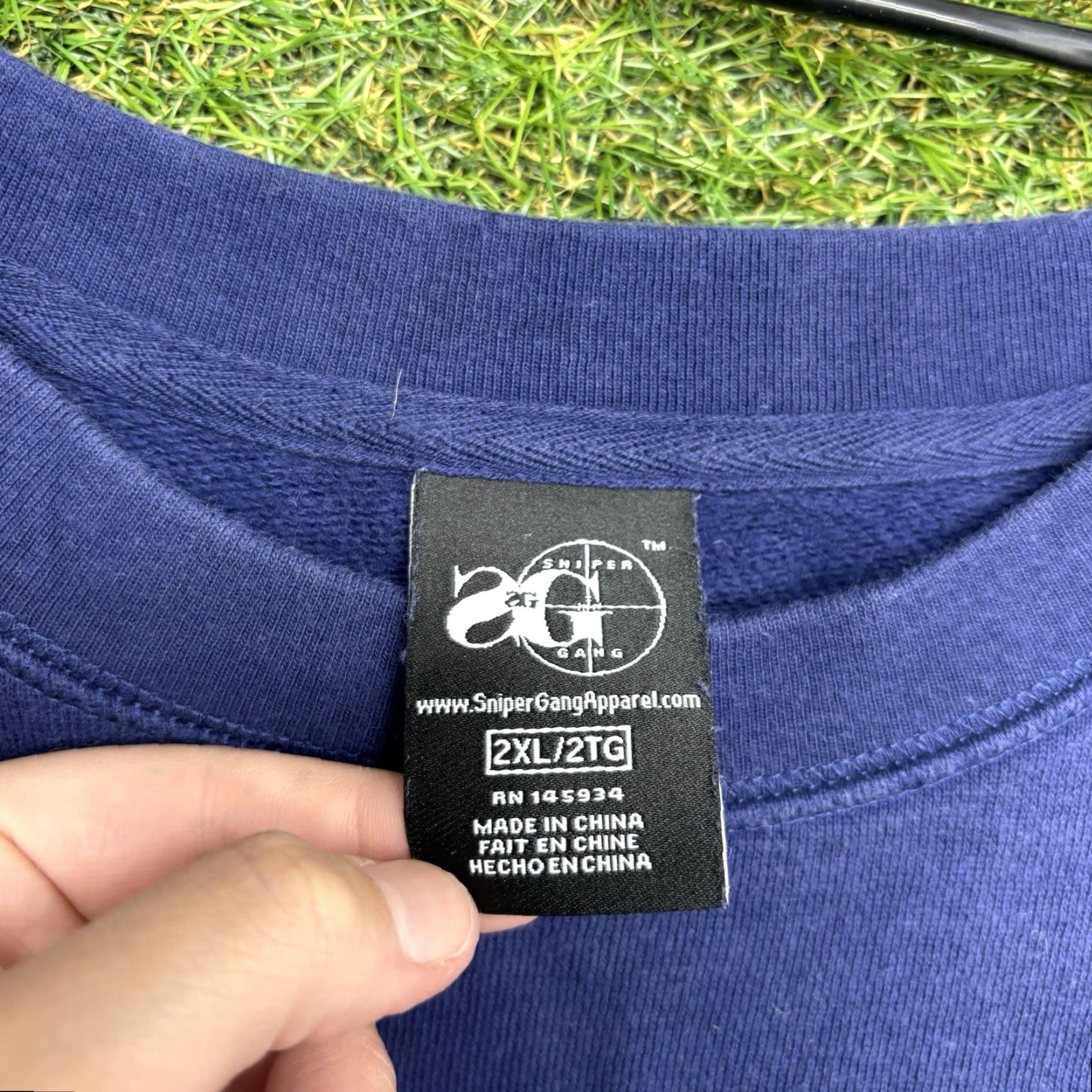 Vintage Sniper Gang Apparel Sweatshirt Mens 2XL Blue Pullover Crewneck Spellout y2k Size US XXL / EU 58 / 5 - 3 Thumbnail