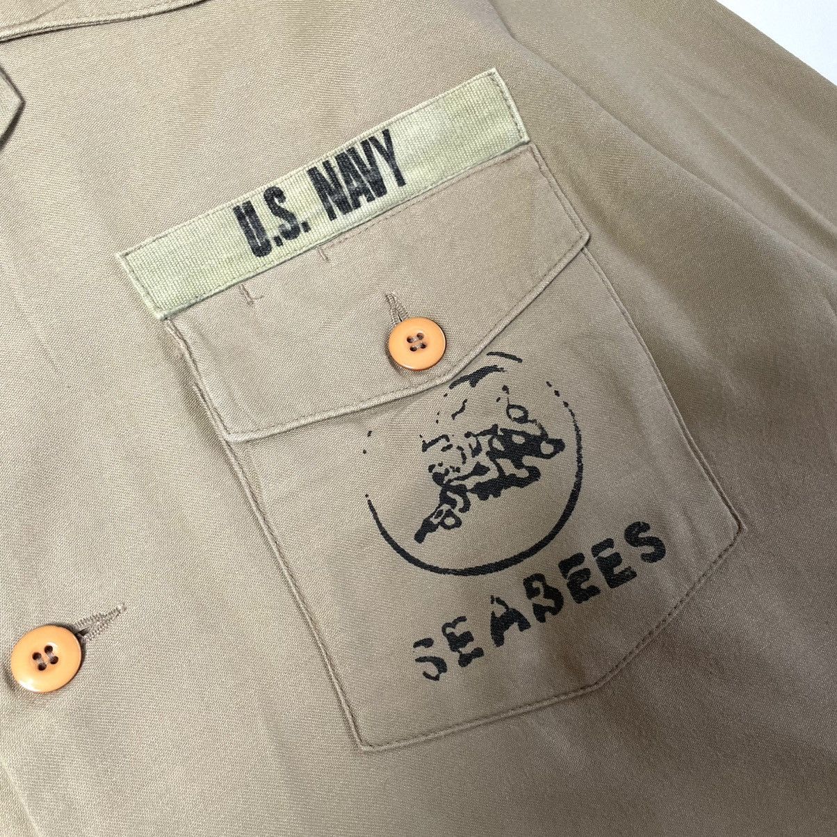 Japanese Brand Houston Us Navy Seabees Long Sleeve Shirt Size US XL / EU 56 / 4 - 4 Thumbnail