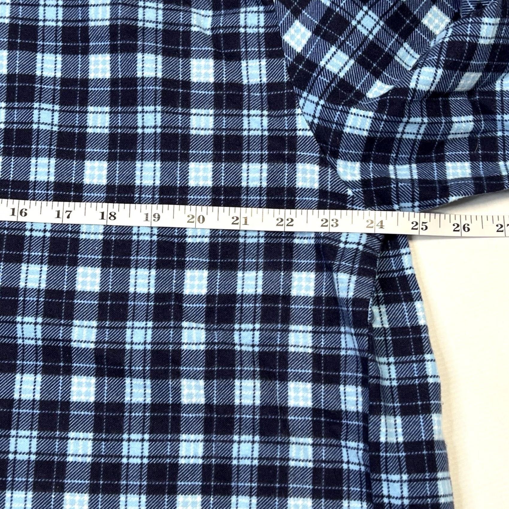 Vintage VINTAGE? (No) Silverts Nightgown Womens Gown Blue Knit Snaps Open Back 3/4 Sleeve Plaid V-Neck Large Medical Hospital Adapt I can't include "?" Size L / US 10 / IT 46 - 7 Thumbnail