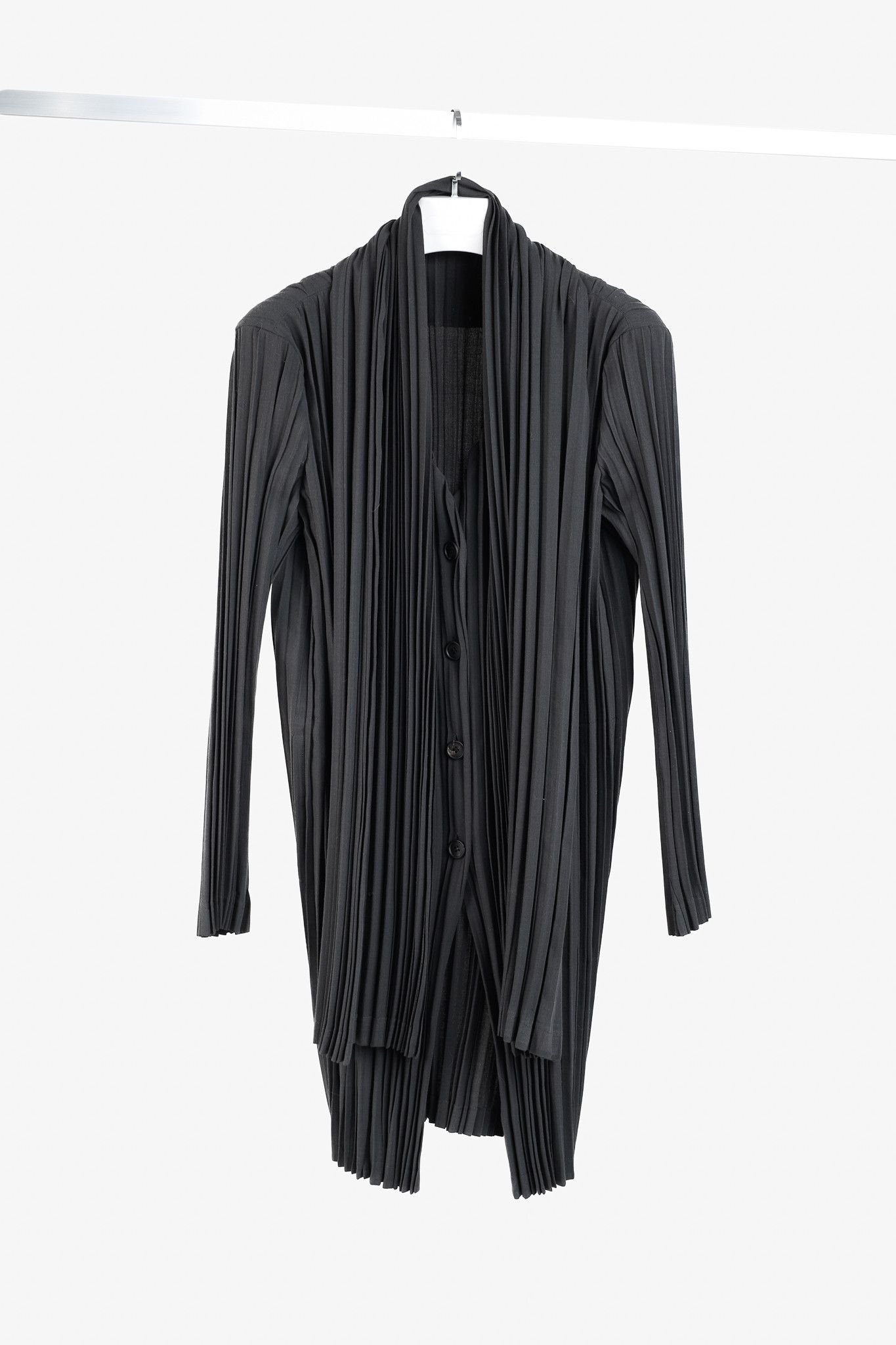 Issey Miyake Issey Miyake Archival Rare Pleated Scarf Button Duster Size L / US 10 / IT 46 - 1 Thumbnail