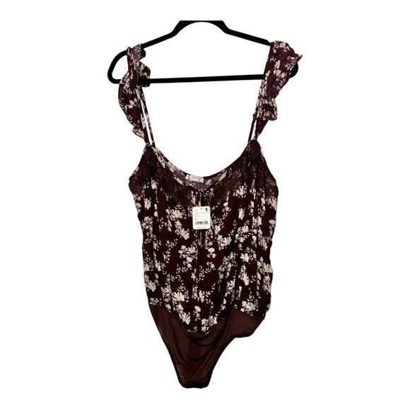 Free People NWT FREE PEOPLE x INTIMATELY FP Take It Away Bodysuit Chocol Size XL / US 12-14 / IT 48-50 - 1 Thumbnail