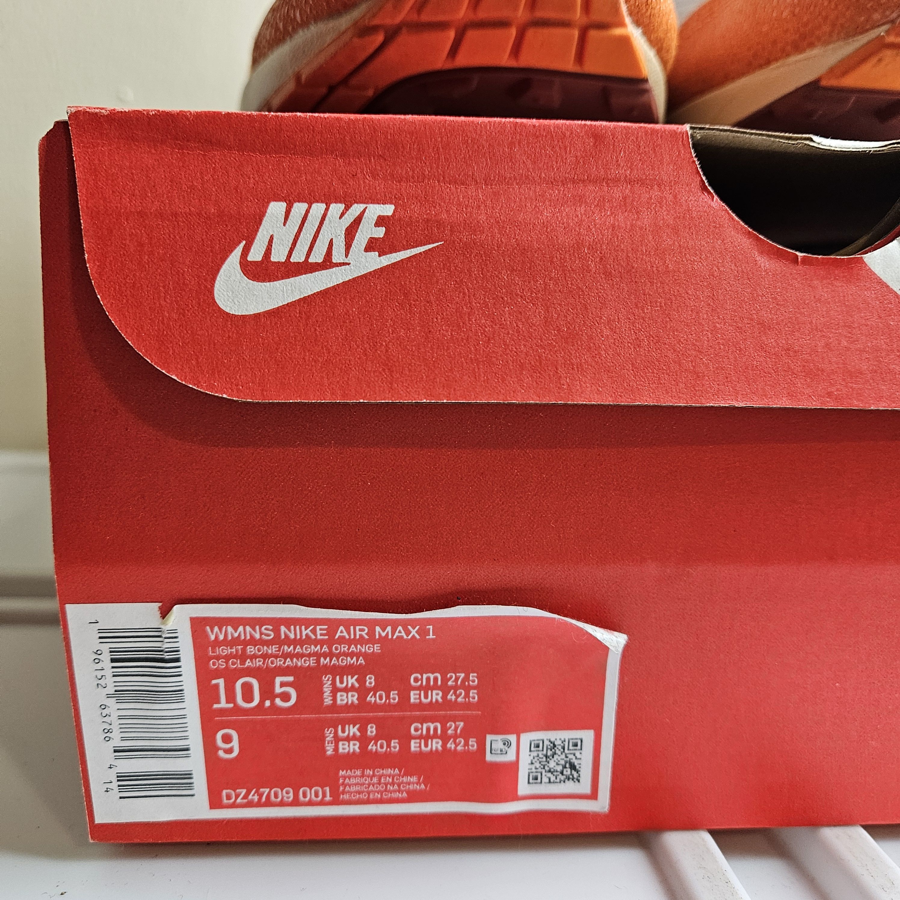 Nike Air Max 1 'Master Magma Orange' Size US 9 / EU 42 - 6 Thumbnail